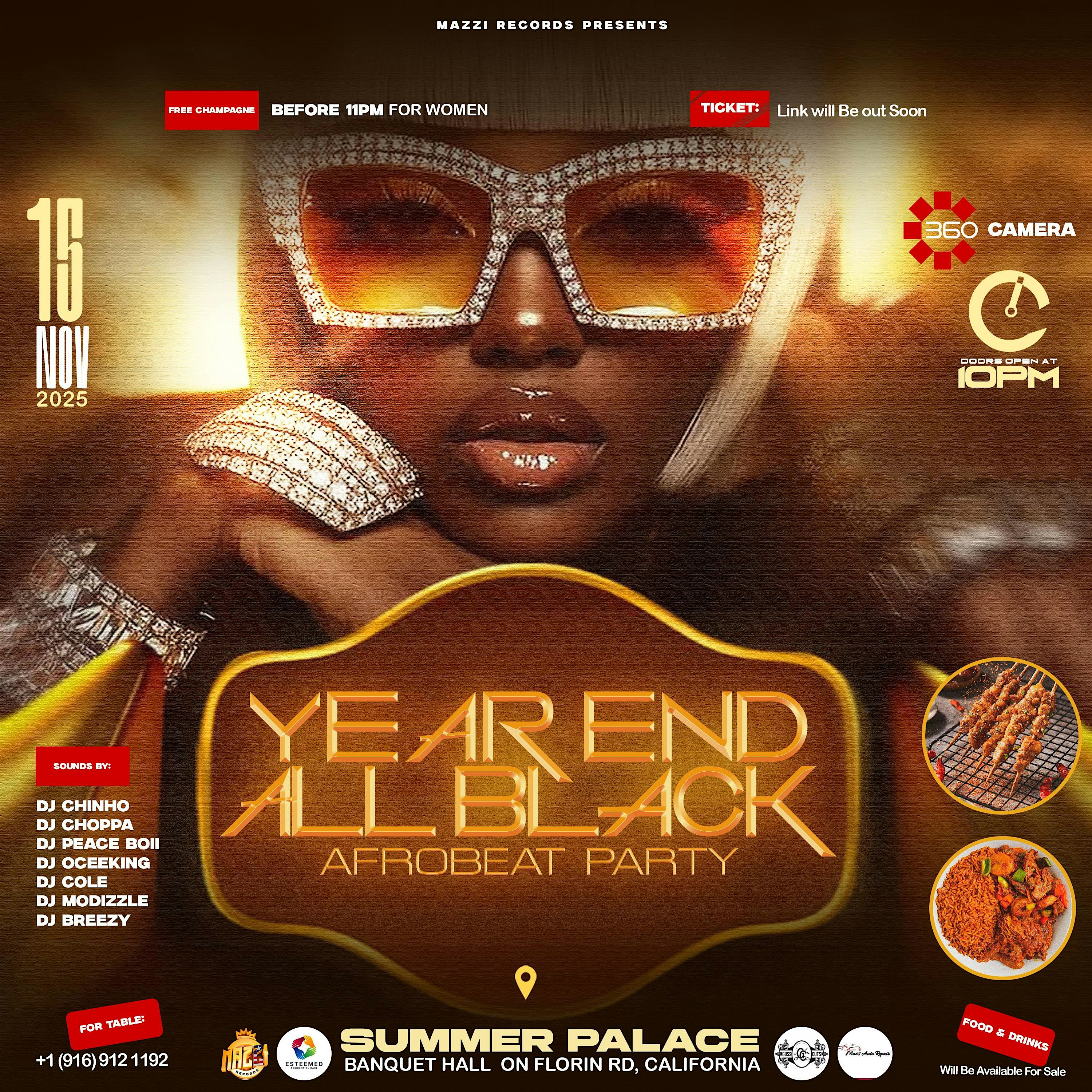 YEAR END ALL BLACK AFROBEAT PARTY at Summer Palace – Sacramento, CA