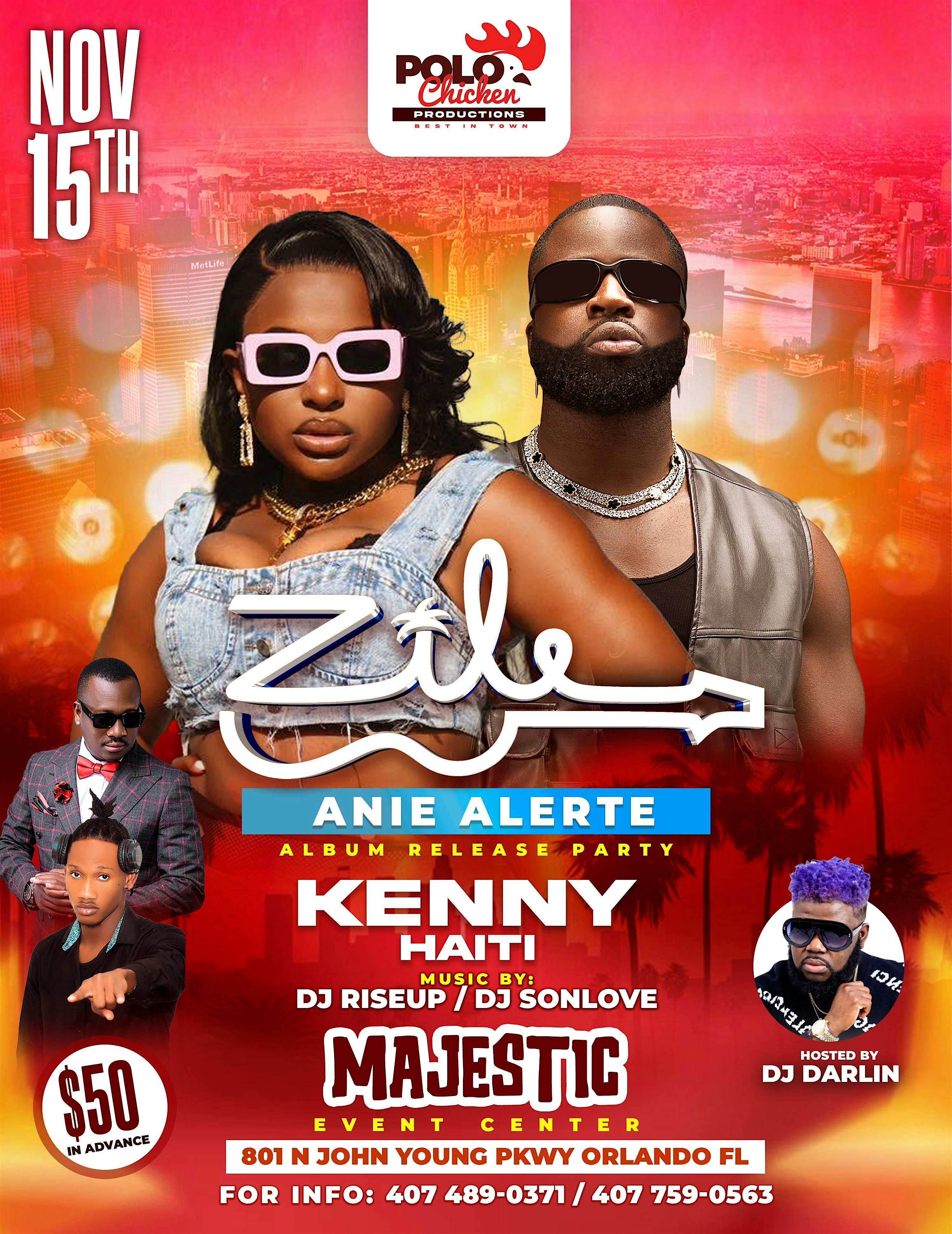 ZILE D’ANIE ALERTE ALBUM RELEASE PARTY ORLANDO FL at Majestic Event Center – Orlando, FL