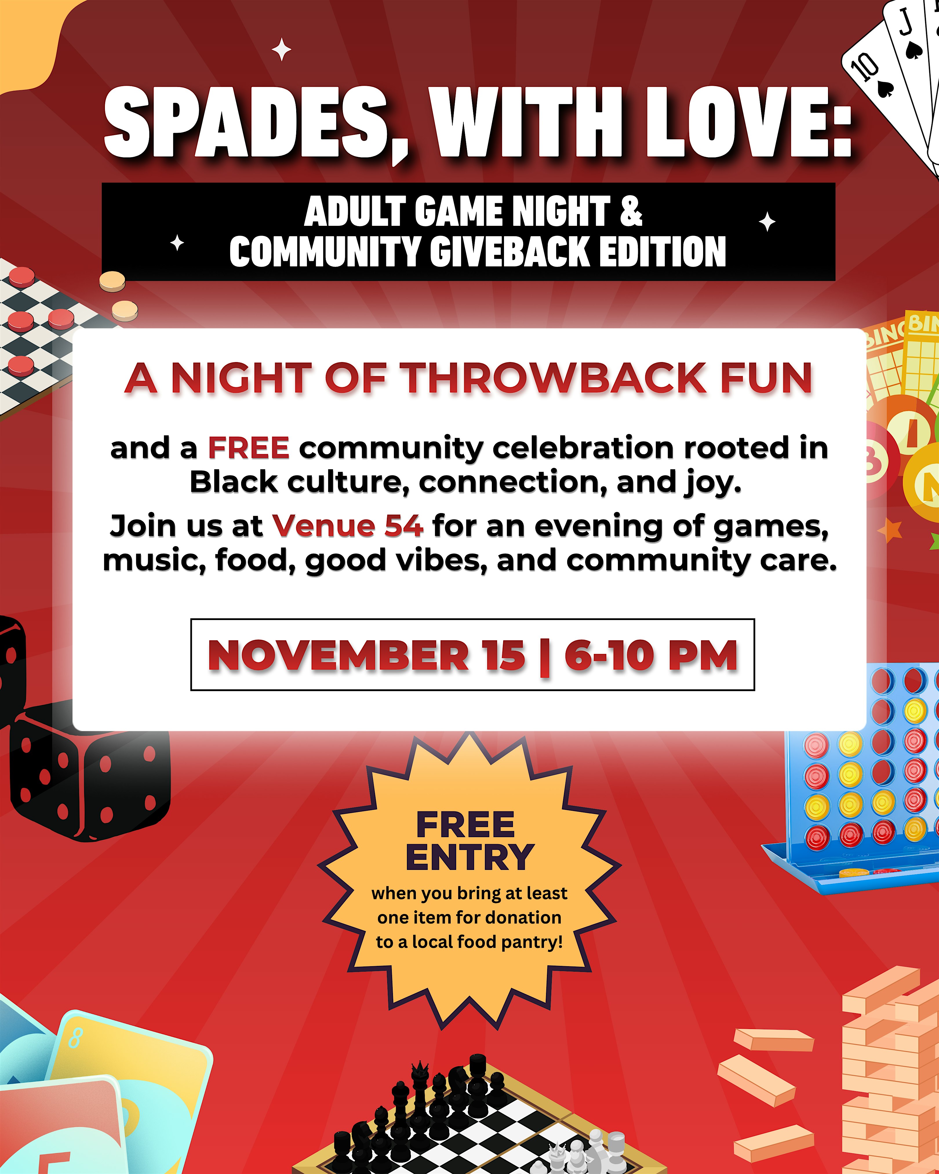Spades, With Love: Adult Game Night & Community Giveback Edition at Venue 54 – Wichita, KS