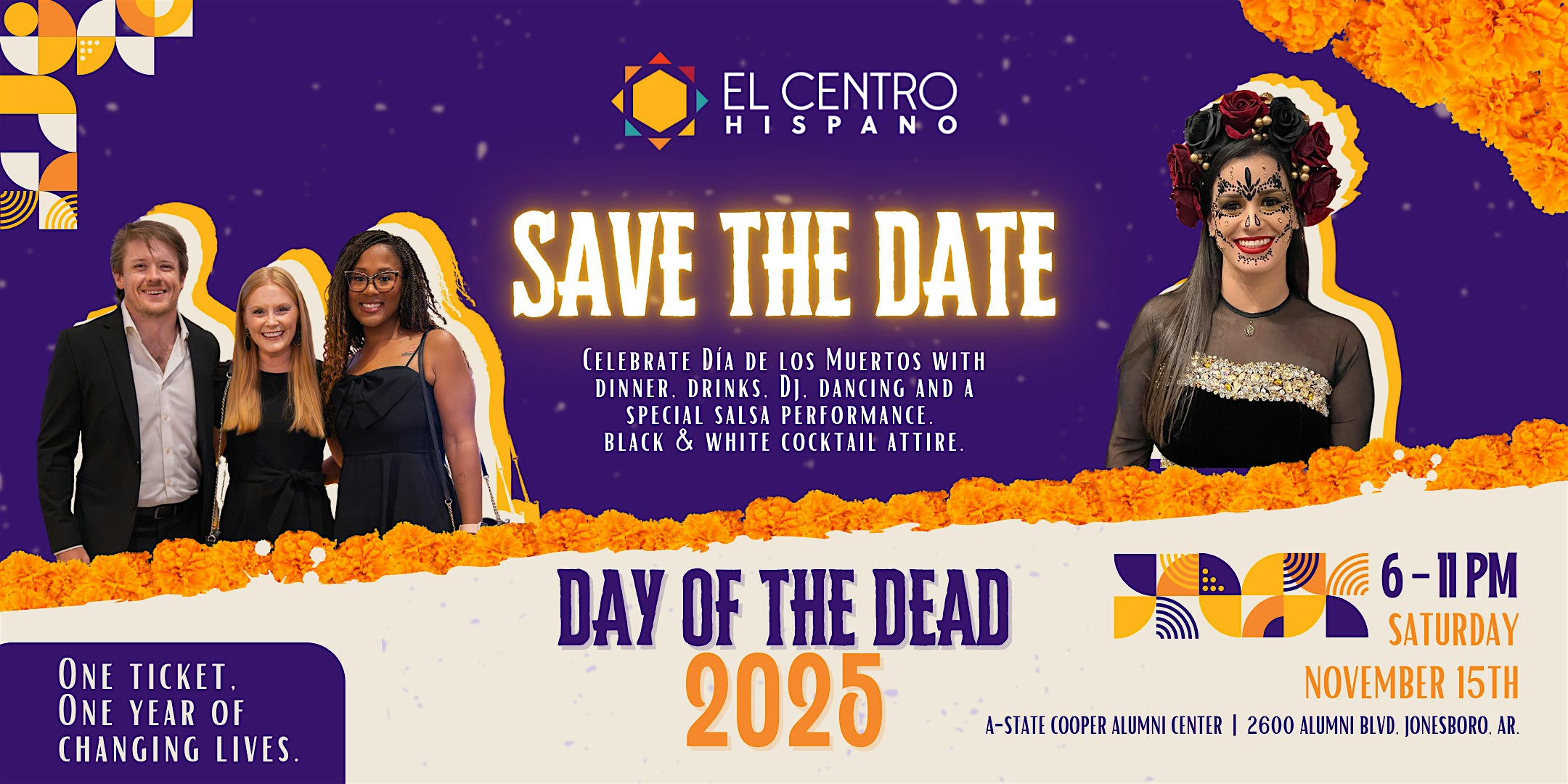 Day of the Dead Party – Saturday, November 15th, 2025 at A-State Cooper Alumni Center – Jonesboro, AR