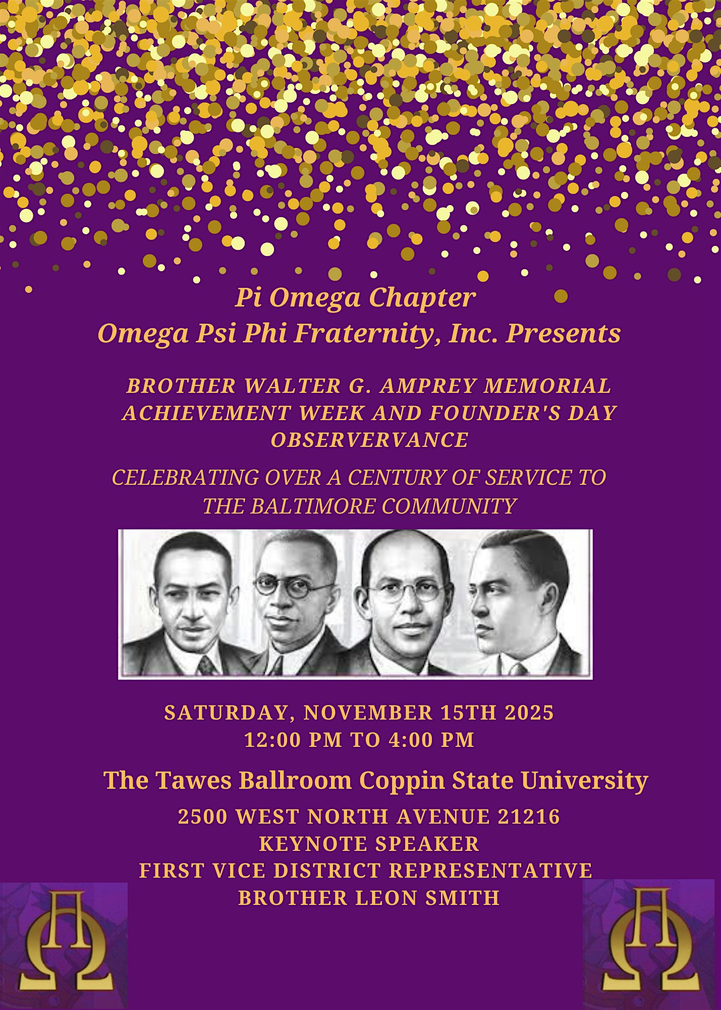 Charm City Ques Presents … Achievement Week and Founder’s Day Observance at Coppin State University, Tawes Ballroom – Baltimore, MD