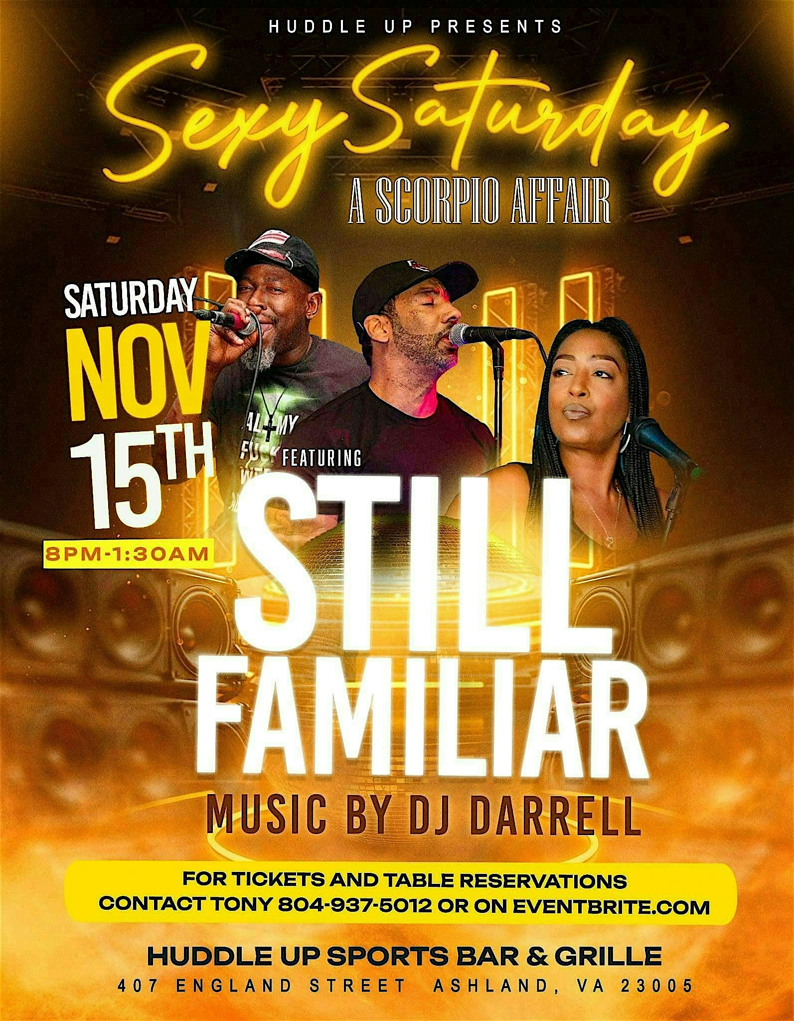Sexy Saturday A Scorpio Affair at Huddle Up Sports Bar & Grill – Ashland, VA
