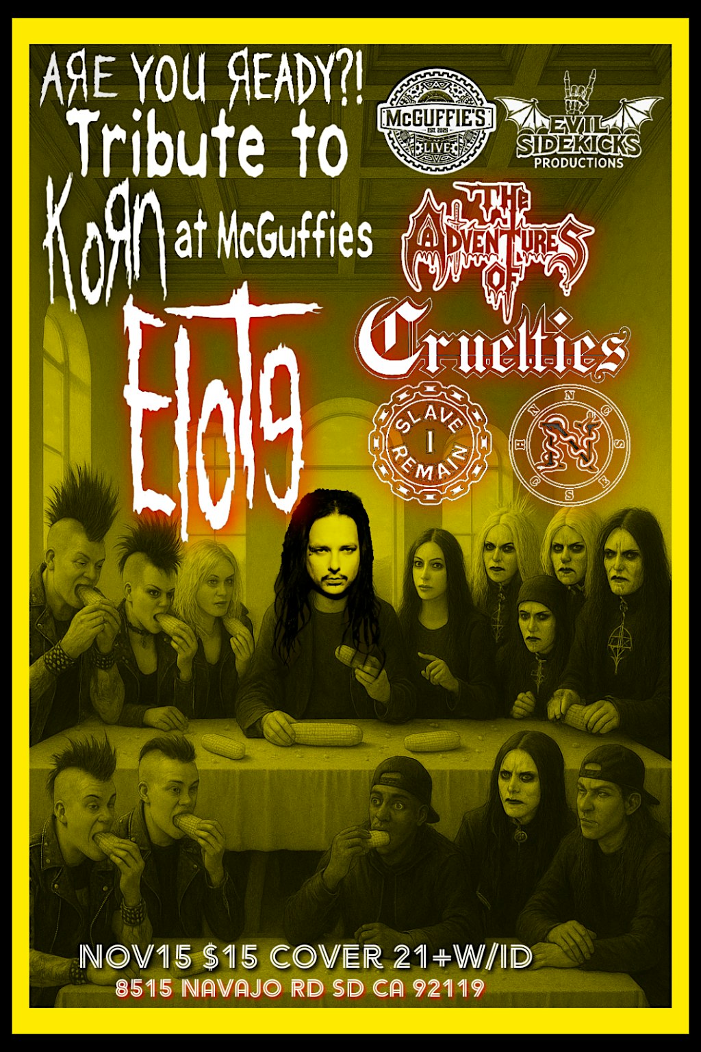 Korn Tribute Death Metal & Alternative Metal Night at McGuffies at McGuffie’s Live – San Diego, CA