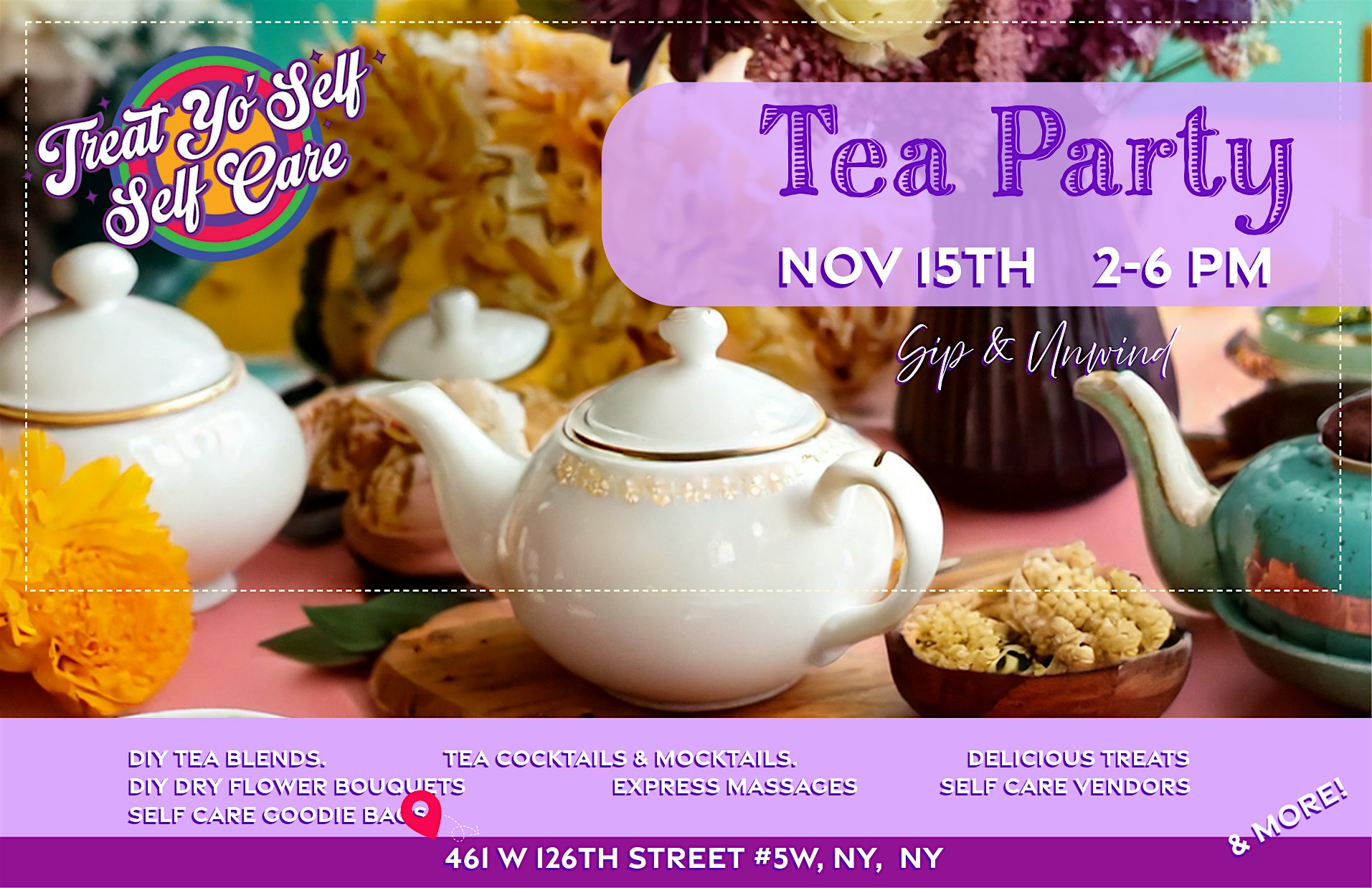 Self Care Afternoon Tea at 461 W 126th St 5th floor – New York, NY