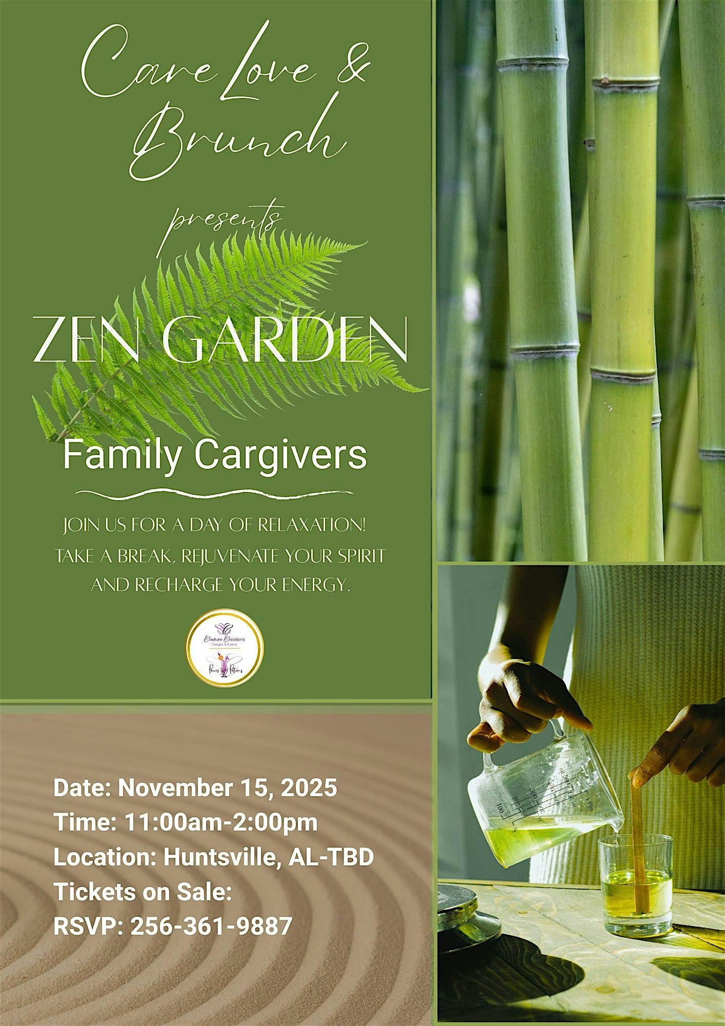 Zen Garden~A perfect day for Family Caregivers to relax and rejuvenate. at ENRO Business Suites and Events Center – Huntsville, AL