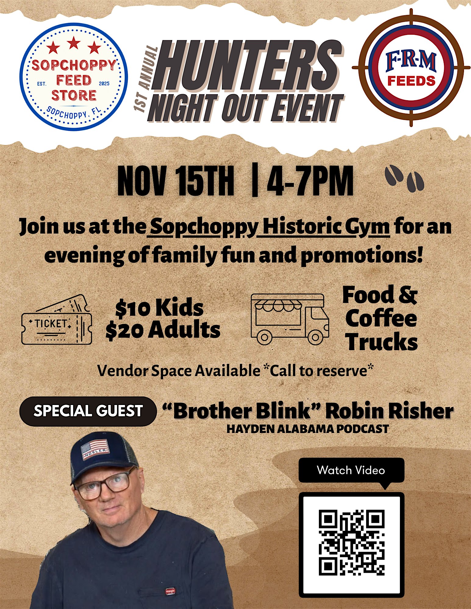 FRM hunters night out by Sopchoppy Feed Store. at Old Sopchoppy Gymnasium – Sopchoppy, FL