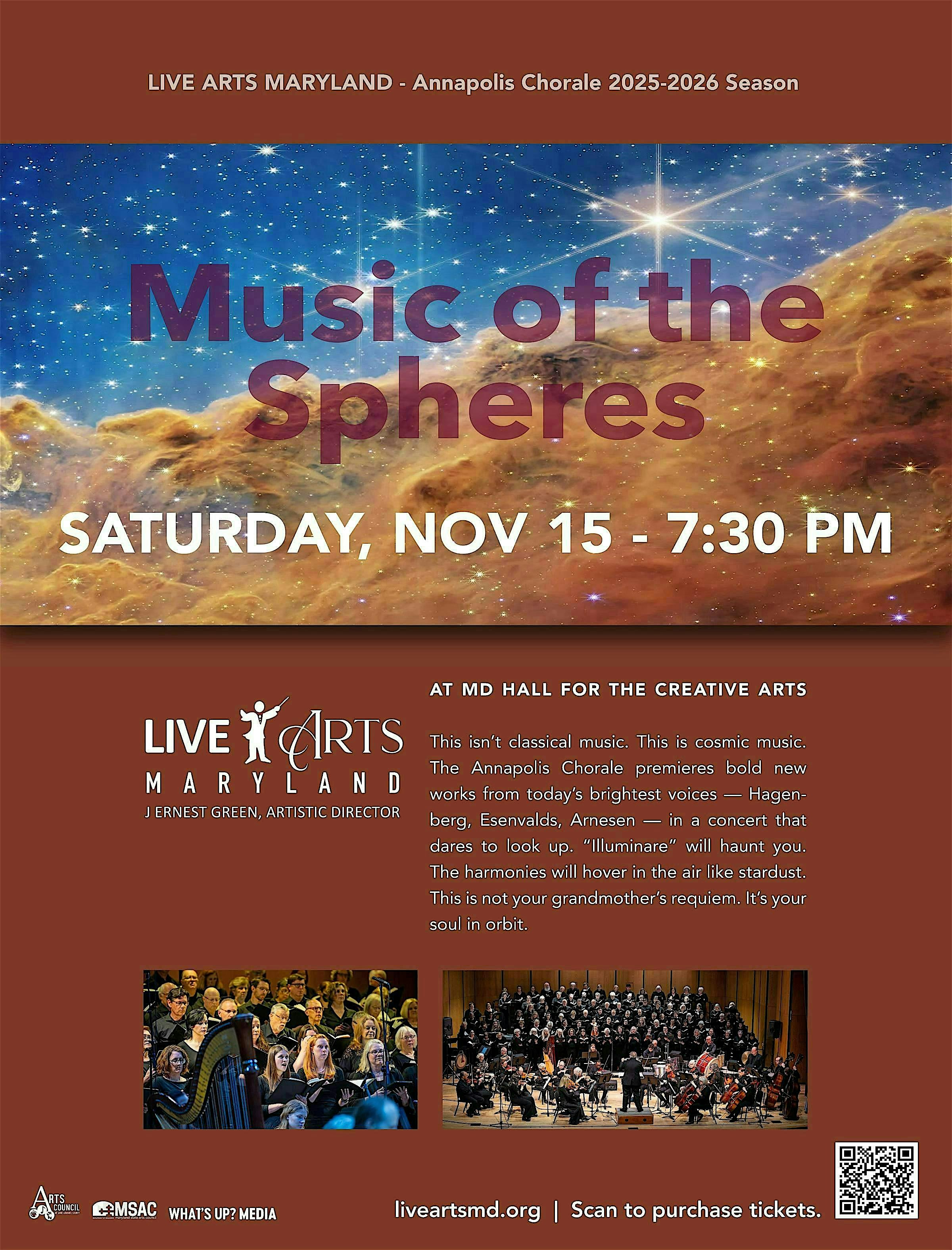 Live Arts Maryland Presents Music of the Spheres at Maryland Hall – Annapolis, MD