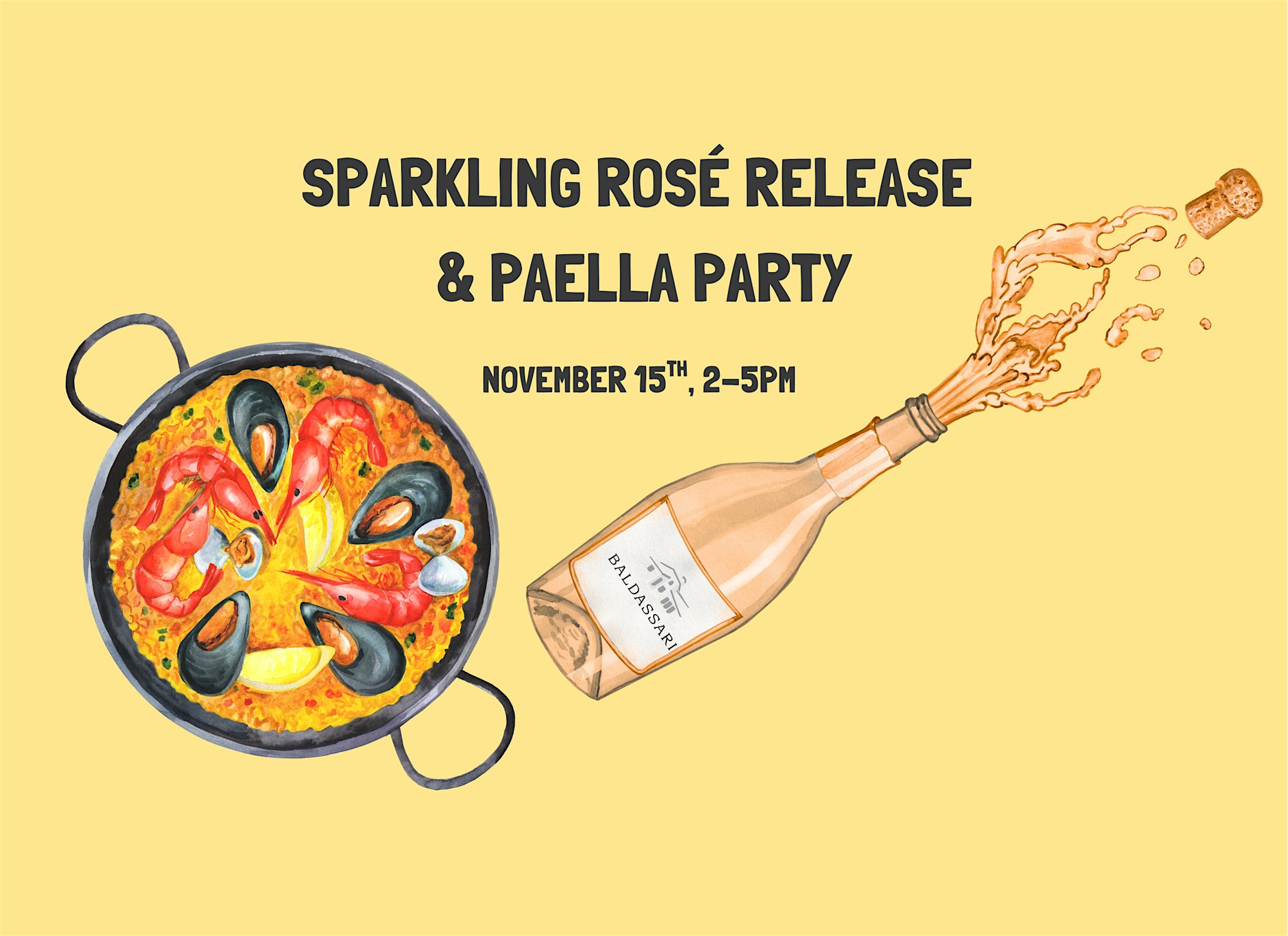 Paella & Sparkling Rosé Release Party at Baldassari Wines – Windsor, CA
