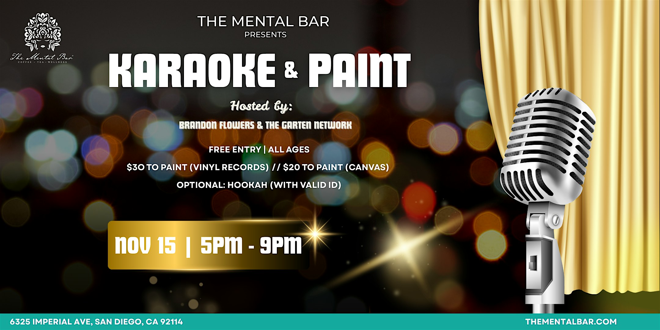 Karaoke & Paint at The Mental Bar- Coffee, Tea & Wellness – San Diego, CA