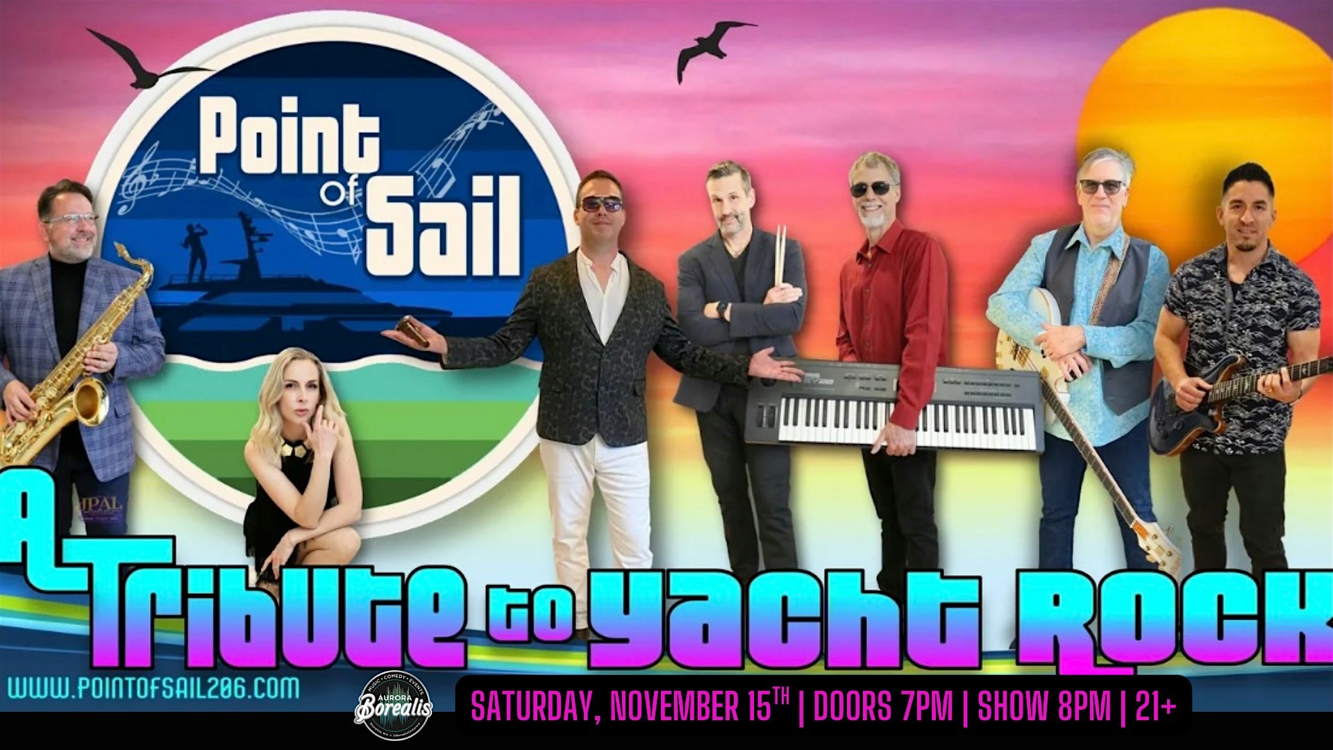Point of Sail – A Tribute to Yacht Rock at Aurora Borealis – Borealis Event Center – Shoreline, WA