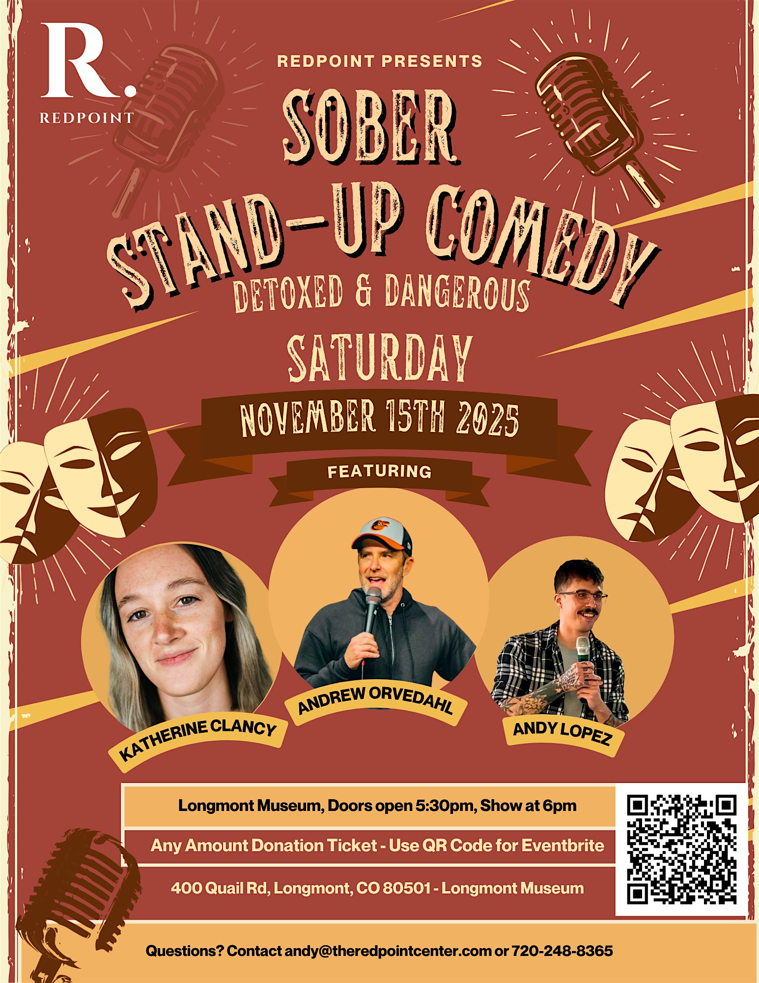 Sober Stand-Up Comedy: Detoxed & Dangerous at Longmont Museum – Longmont, CO