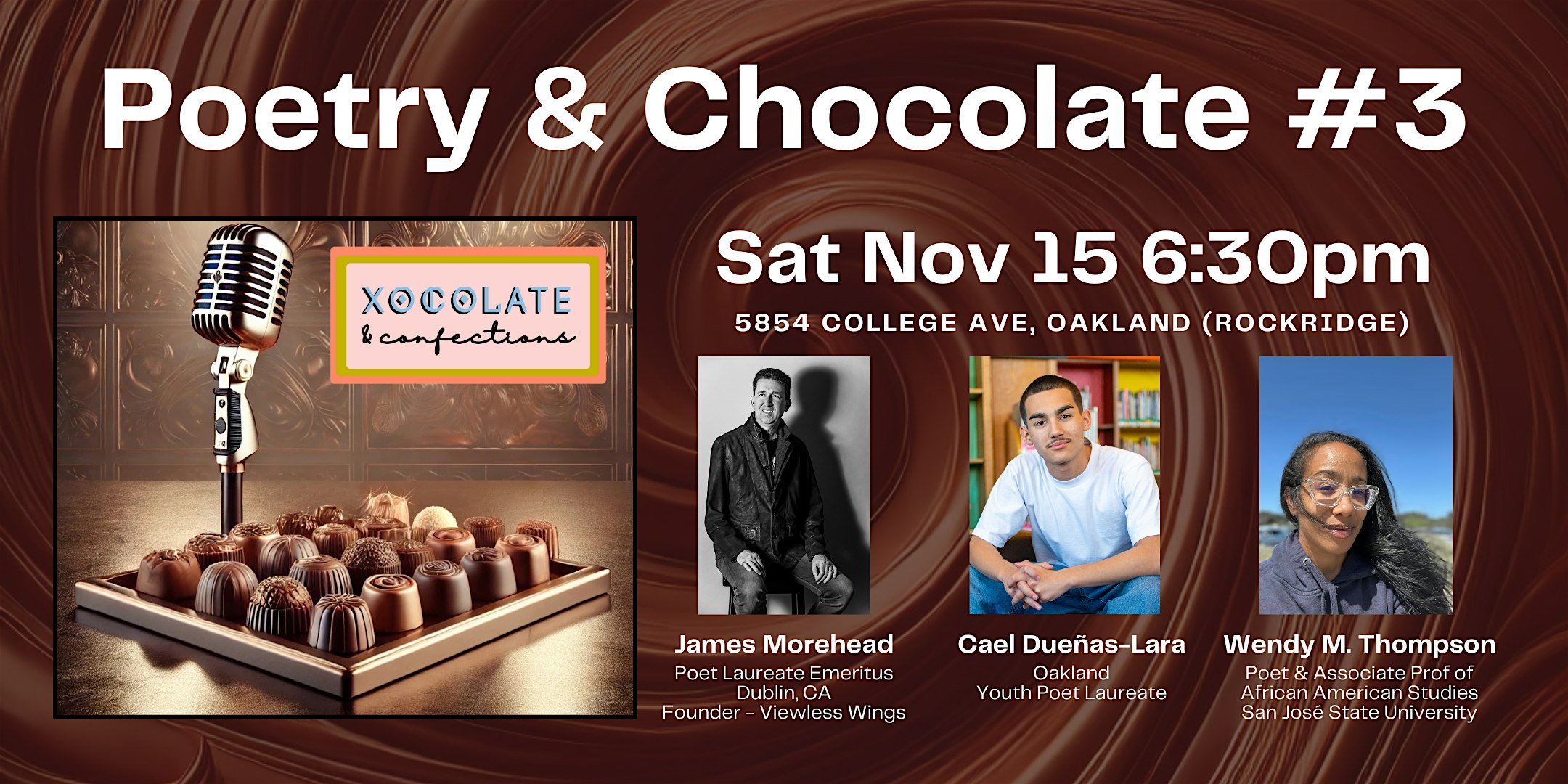 Poetry & Chocolate #3 at Xocolate in Oakland (Rockridge) at Xocolate & Confections – Oakland, CA