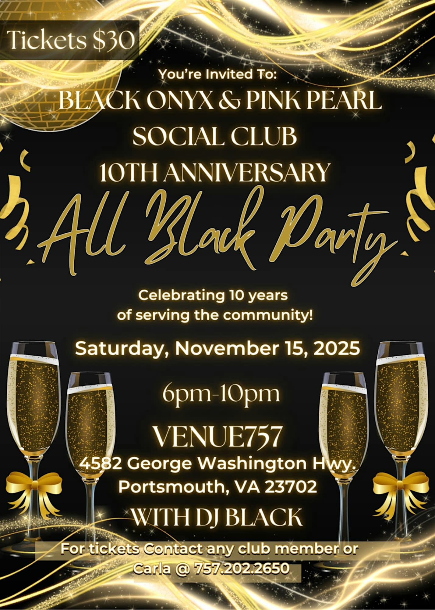 Black Onyx & Pink Pearl Social Club 10th Anniversary ALL BLACK Party at Venue 757 – Portsmouth, VA