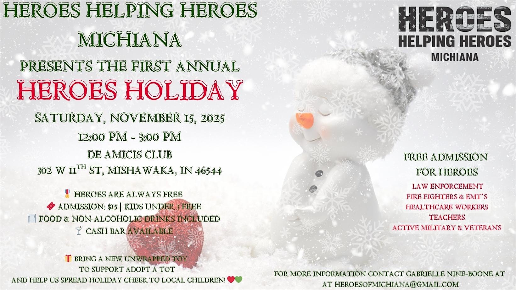 Heroes Holiday at 302 E 11th St – Mishawaka, IN