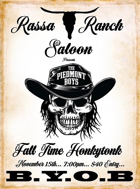 THE PIEDMONT BOYS FALL HONKYTONK at Rassa Ranch Saloon – Forest Hill, MD