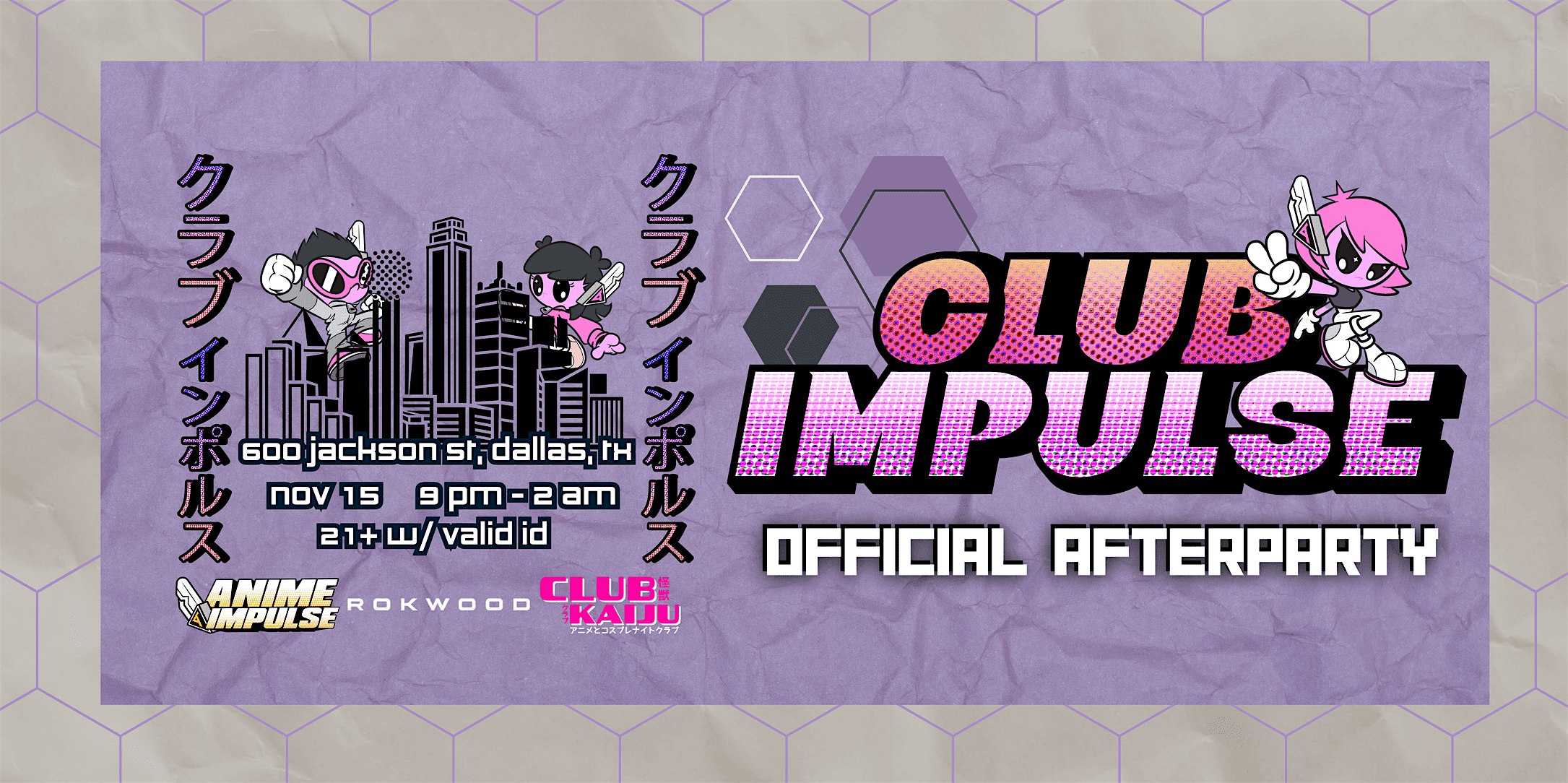 Club Impulse: Anime Impulse Official Afterparty (Dallas 11/15) at Rokwood Nightclub and Bar – Dallas, TX