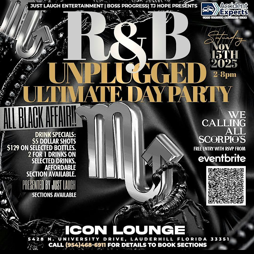 R&B Unplugged: The Ultimate Day Party All Black at ICON LOUNGE – Lauderhill, FL