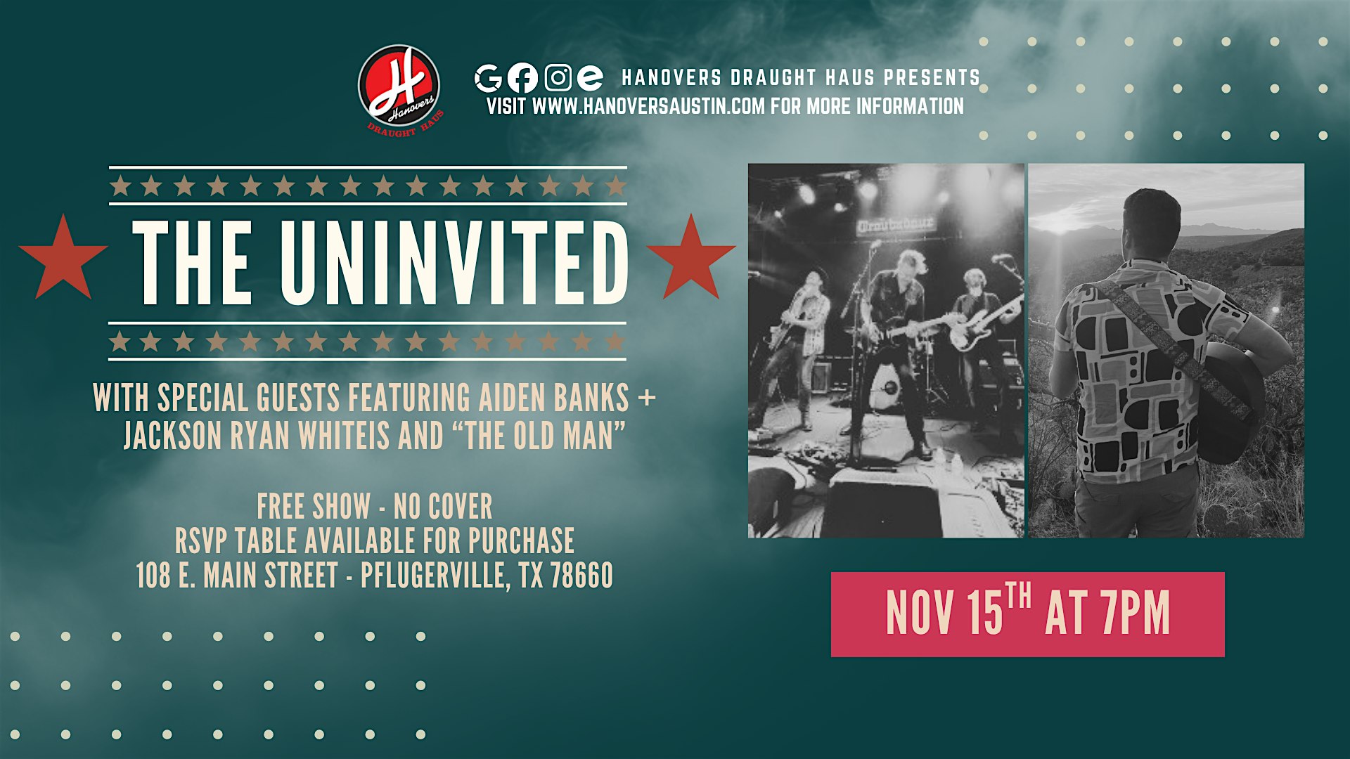 The Uninvited Takeover with Friends @ Hanovers Pflugerville at Hanovers Draught Haus – Pflugerville, TX