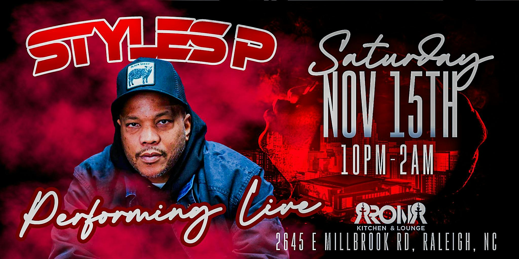 EMG The Label Presents STYLES P Live in Concert at Aroma Hookah & Kitchen – Raleigh, NC
