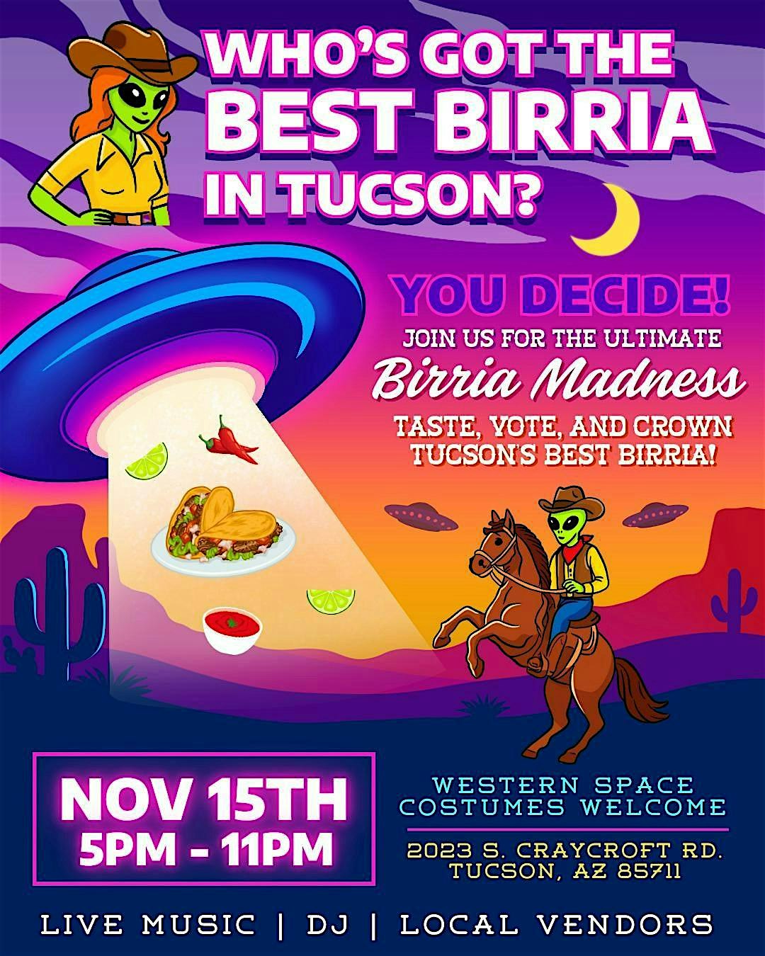 BIRRIA MADNESS FESTIVAL at Wild West Meat – Tucson, AZ