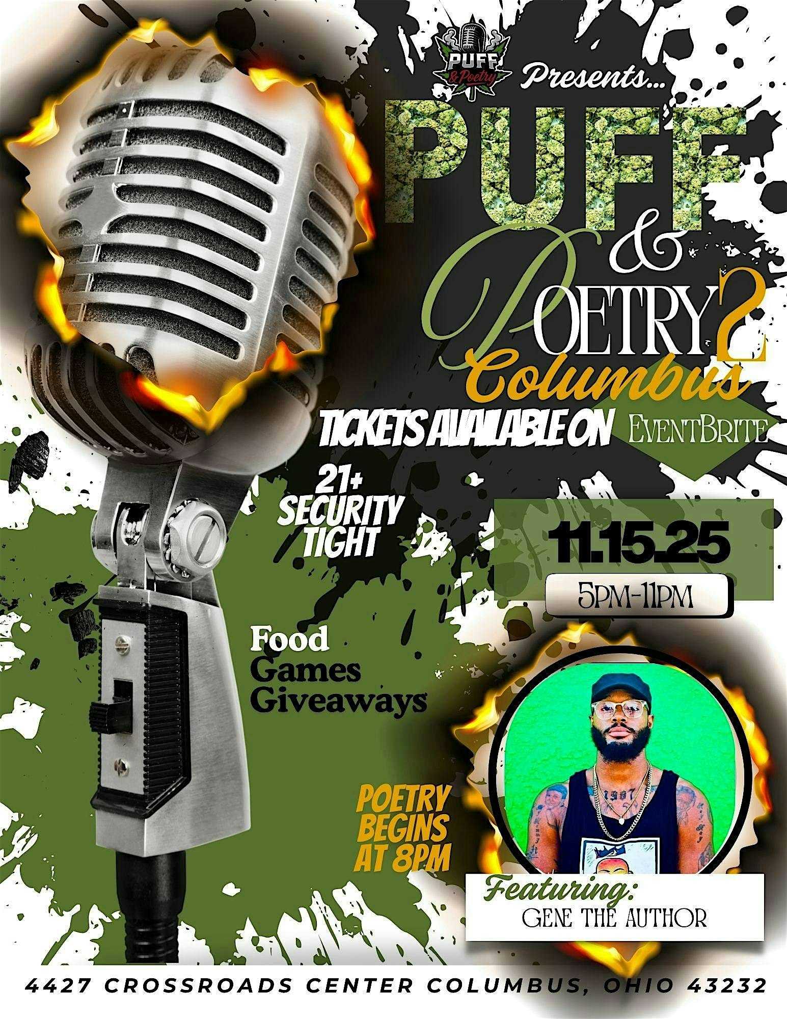 Puff & Poetry 2 (Columbus) at 4427 Crossroads Center – Columbus, OH