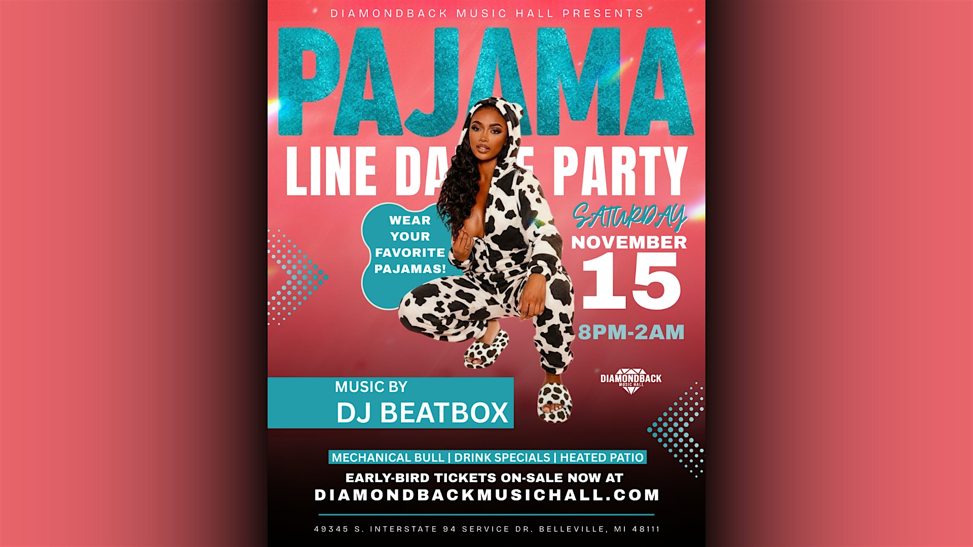 Pajama Line Dance Party! at Diamondback Music Hall – Van Buren Charter Township, MI