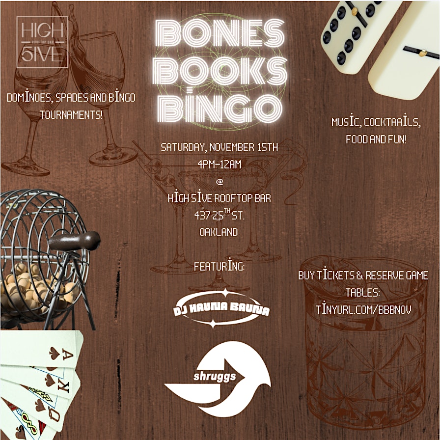 Bones, Books & Bingo : R&B Game Night at High 5ive Rooftop Bar – Oakland, CA
