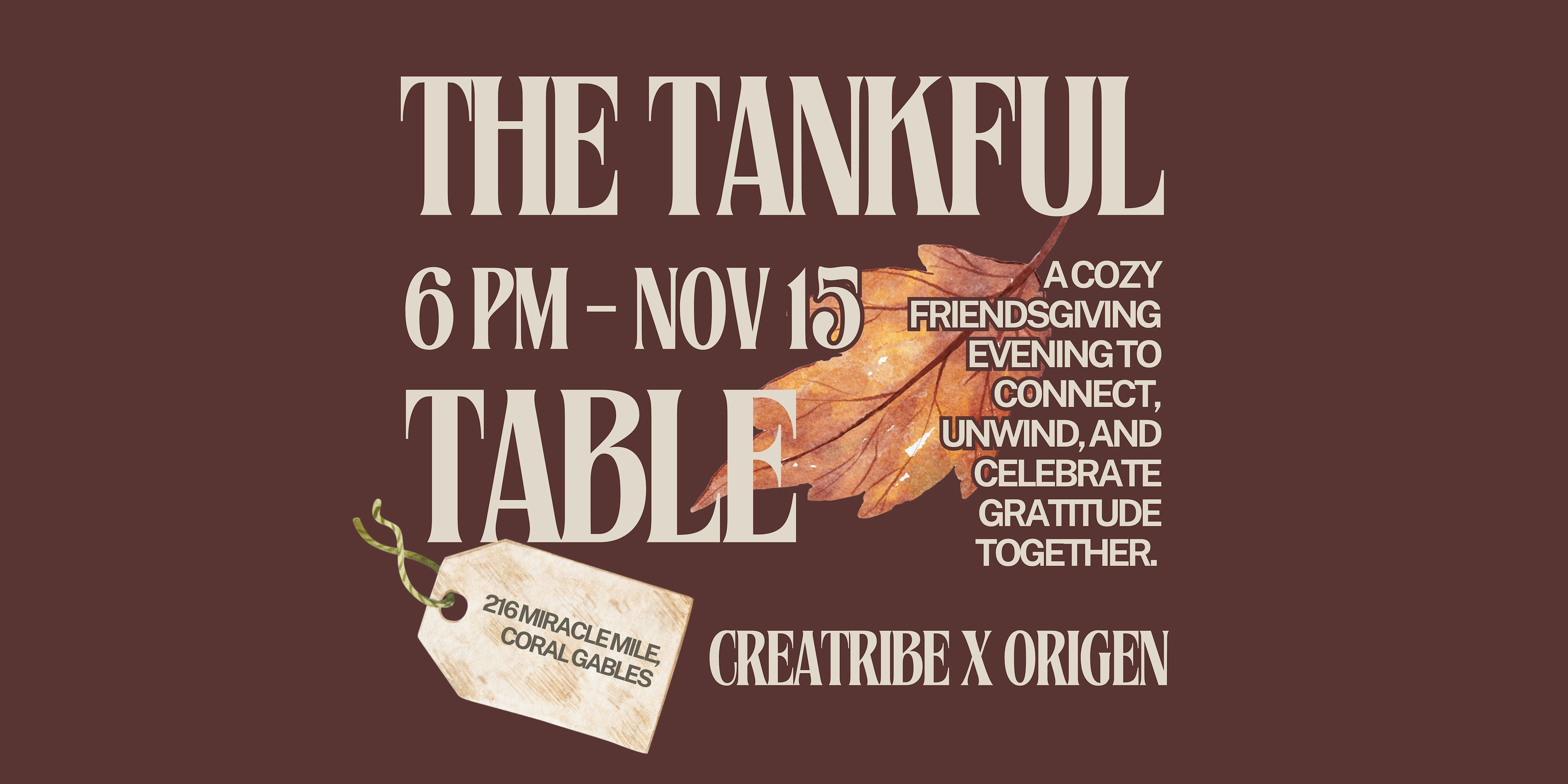 The thankful table at 215 Miracle Mile – Coral Gables, FL
