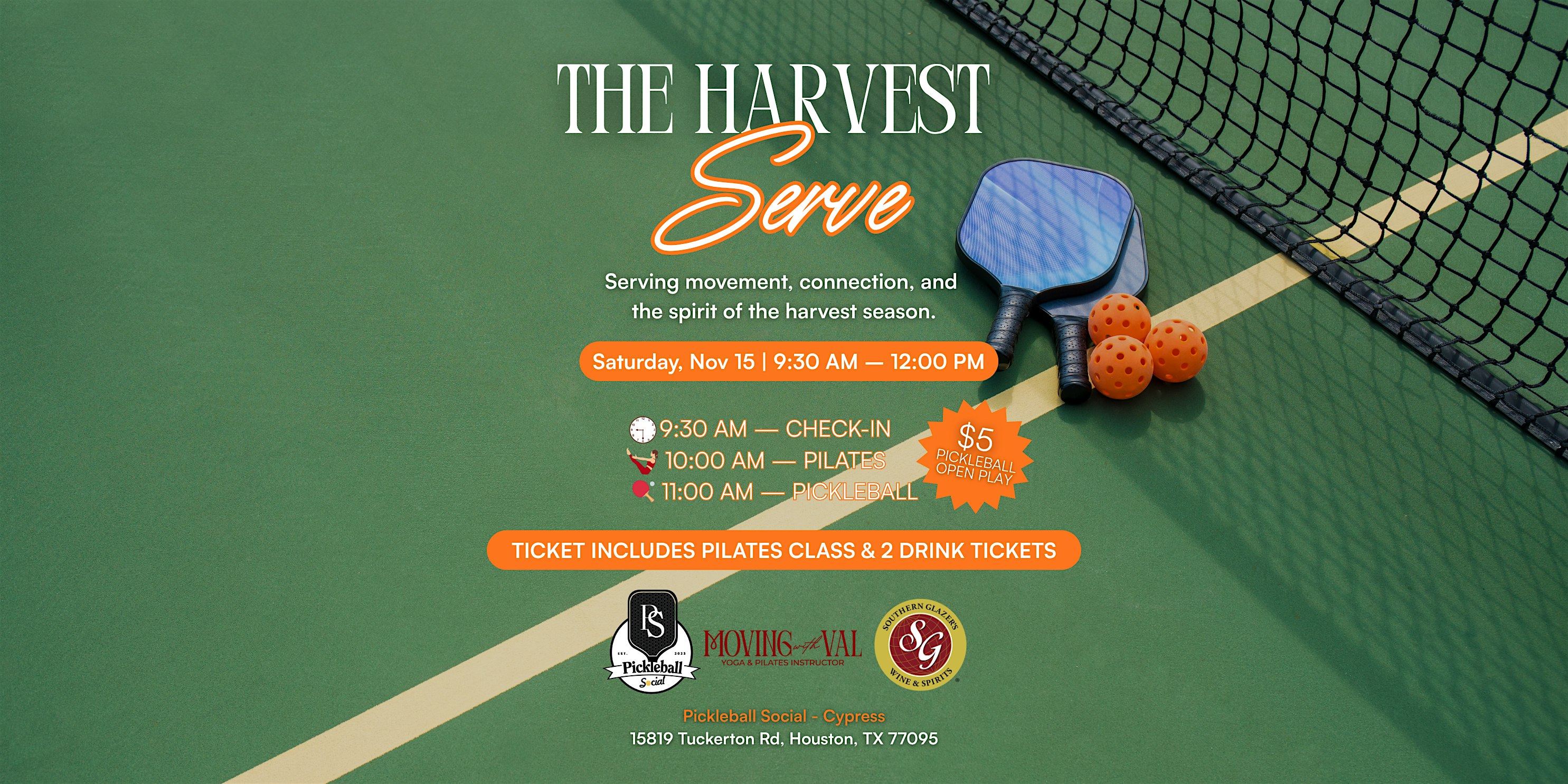 The Harvest Serve at Pickleball Social – Cypress – Houston, TX