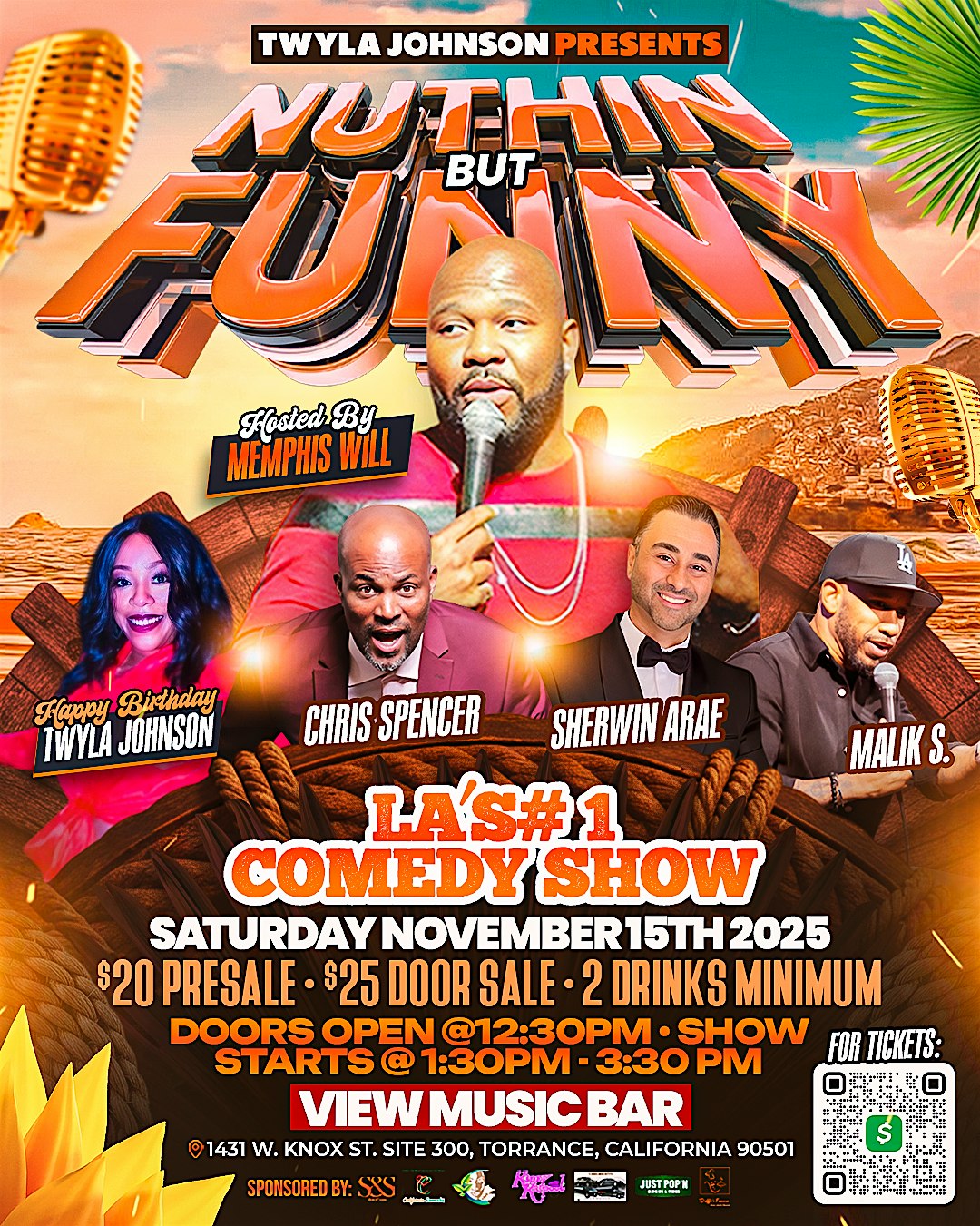 NUTHIN BUT FUNNY DAY TIME COMEDY SHOW at View , Music Bar & Lounge – Torrance, CA