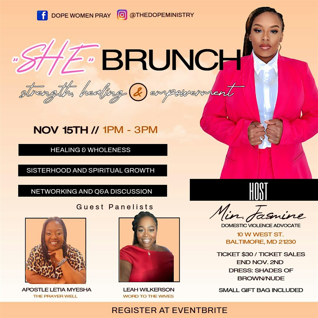 “SHE” Brunch – Strength, Healing & Empowerment at Area – Baltimore, MD