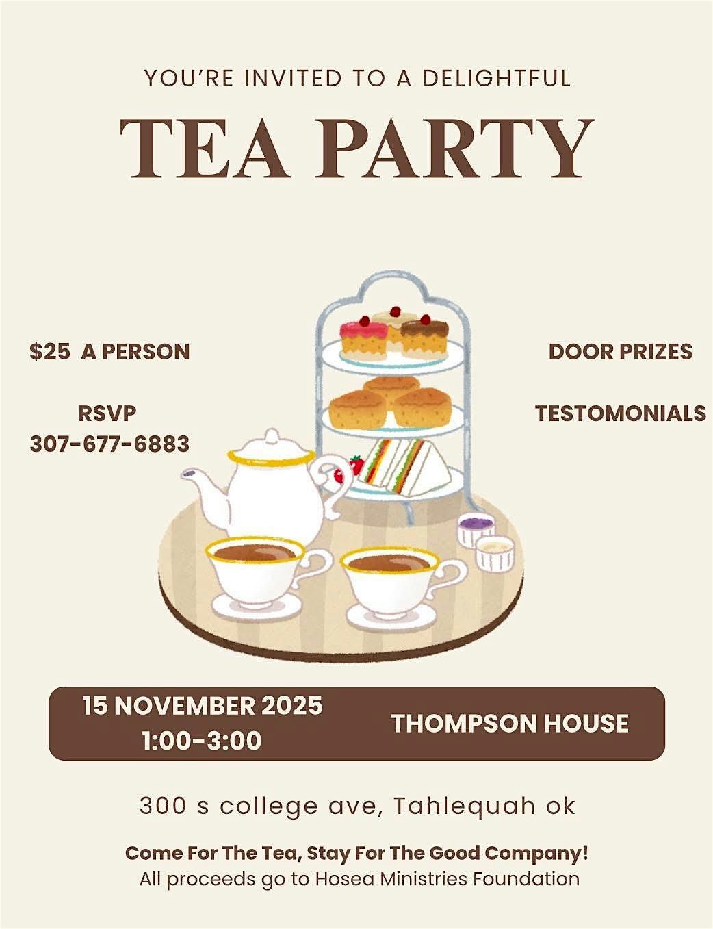 Sip Tea For A Cause at 300 S College Ave – Tahlequah, OK