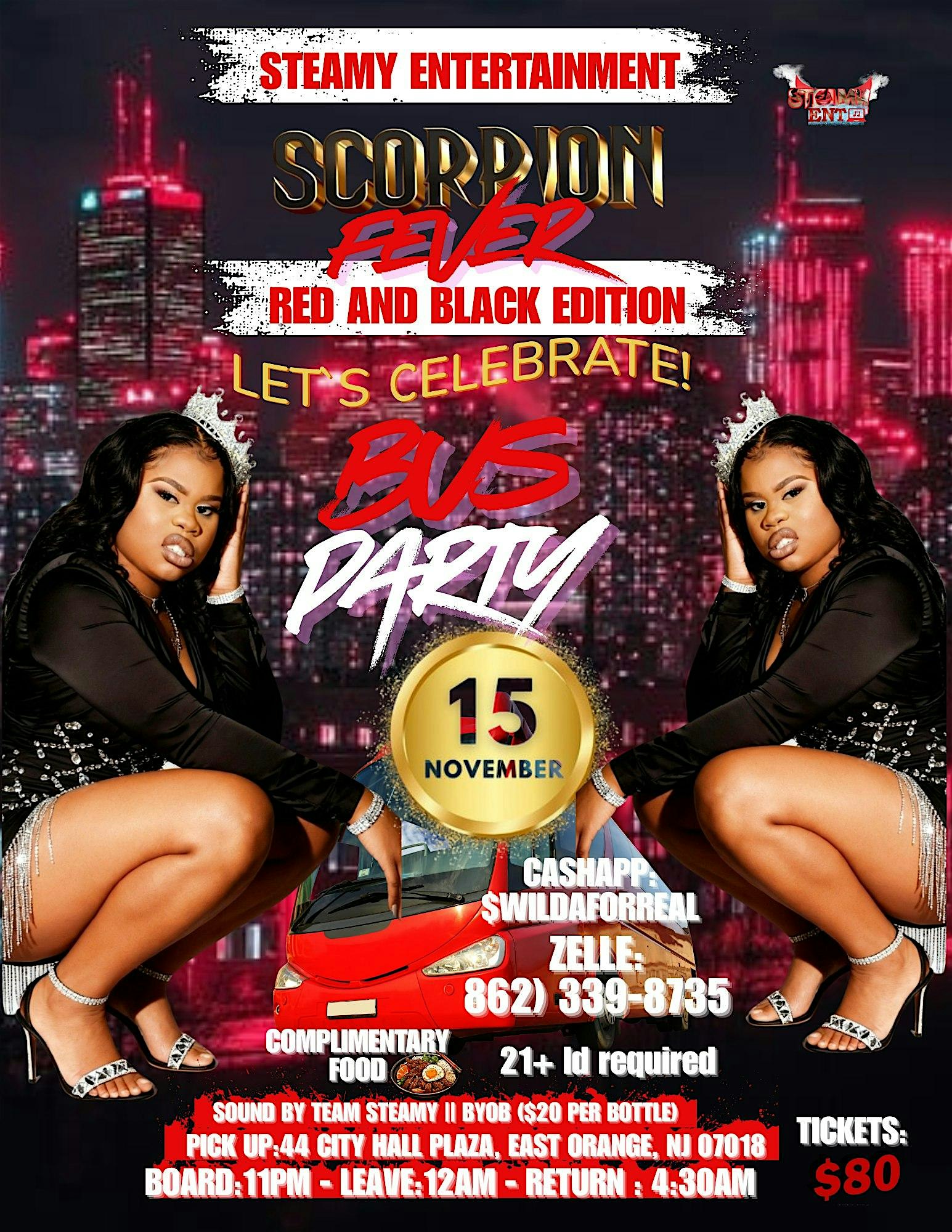 Copy of SCORPION FEVER BUS PARTY at 44 City Hall Plaza – East Orange, NJ