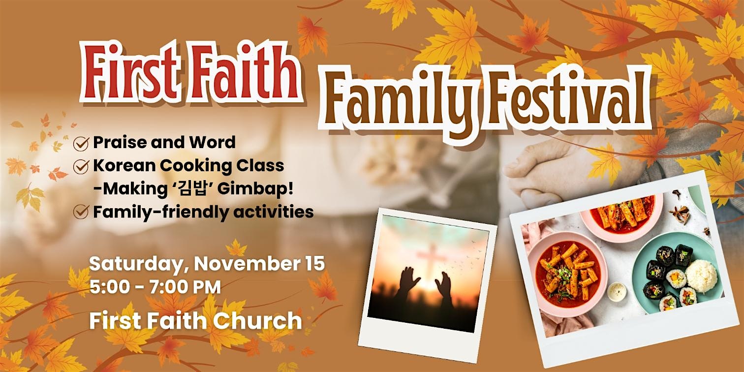 Korean Cooking Class + Praise Night at First Faith Church – Wheaton-Glenmont, MD