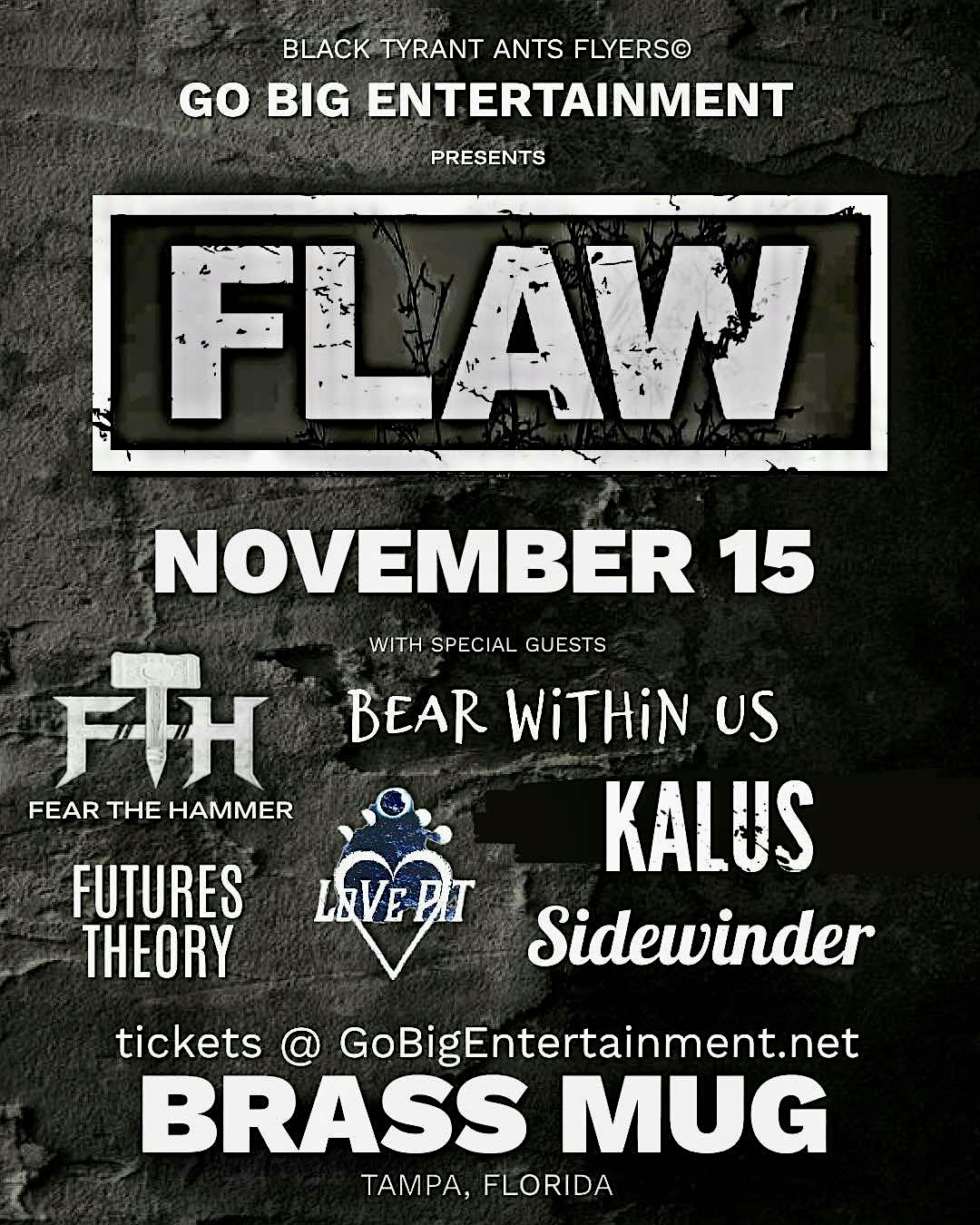 FLAW @ BRASS MUG WITH SPECIAL GUESTS SIDE WINDER, FTH, AND MORE at Brass Mug – Tampa, FL