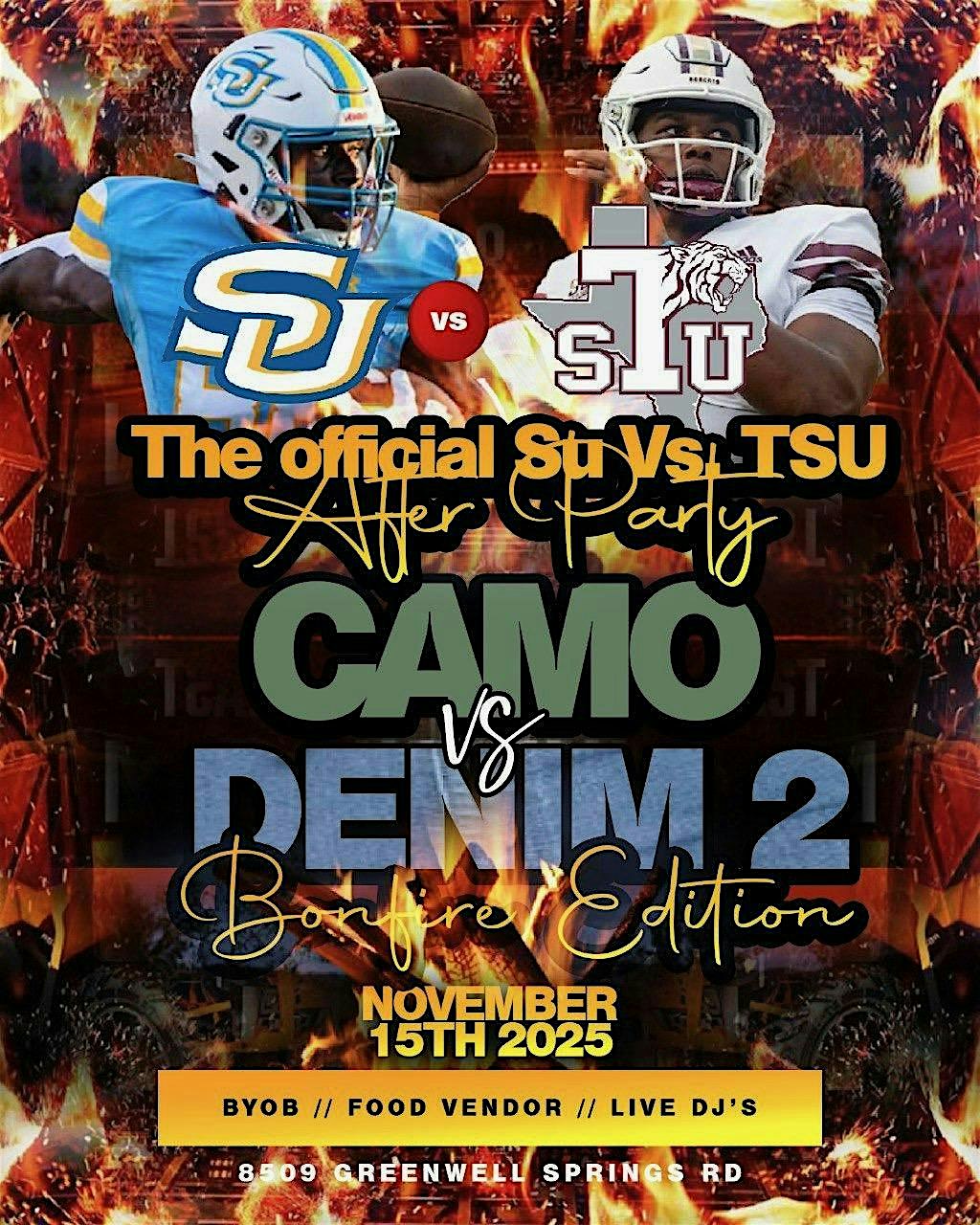 Camo Vs Denim 2 Bonfire at 8509 Greenwell Springs Rd – Baton Rouge, LA