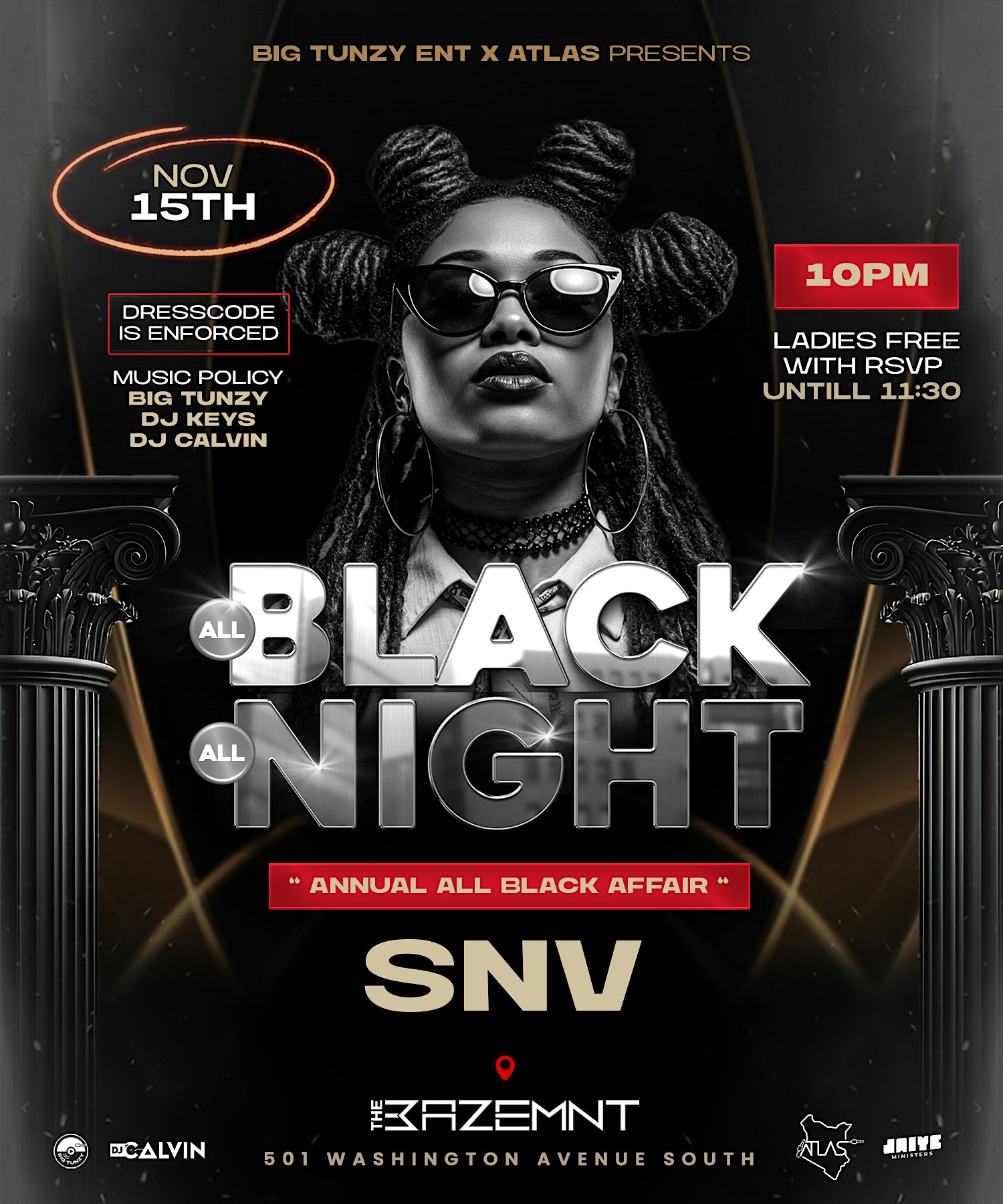 ALL BLACK ALL NIGHT at The Bazemnt Lounge – Minneapolis, MN