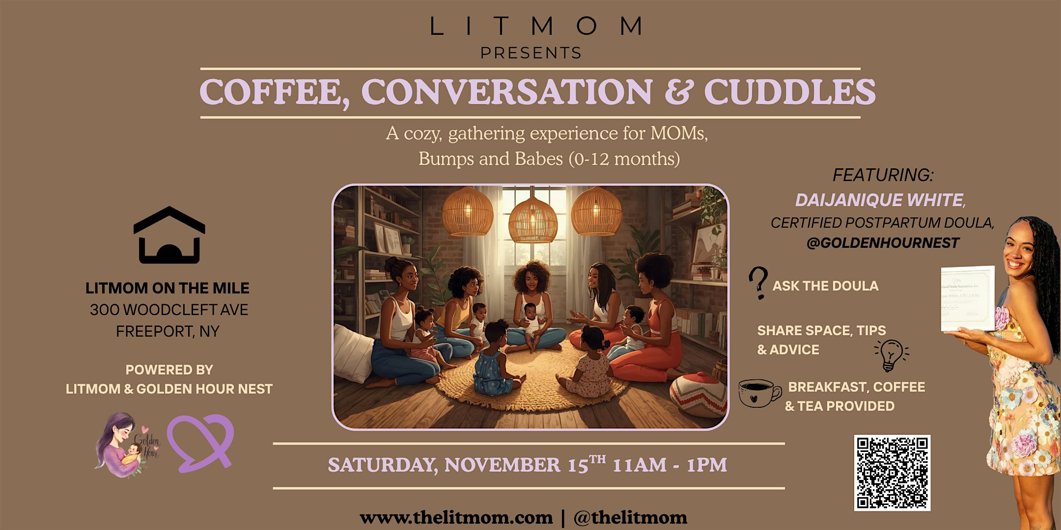 COFFEE, CONVERSATION & CUDDLES: A COZY GATHERING FOR MOMS, BUMPS & BABES at LITMOM ON THE MILE – Freeport, NY