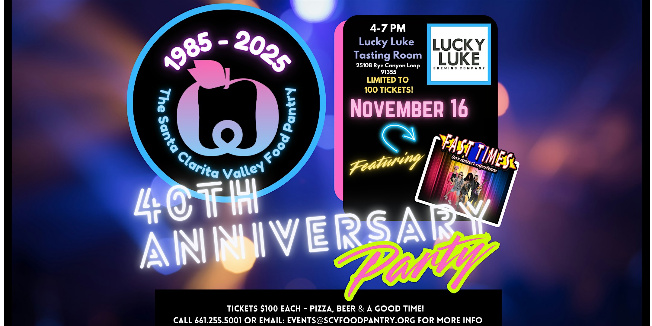 SCV Food Pantry 40th Anniversary Party at Lucky Luke Brewing Santa Clarita – Santa Clarita, CA