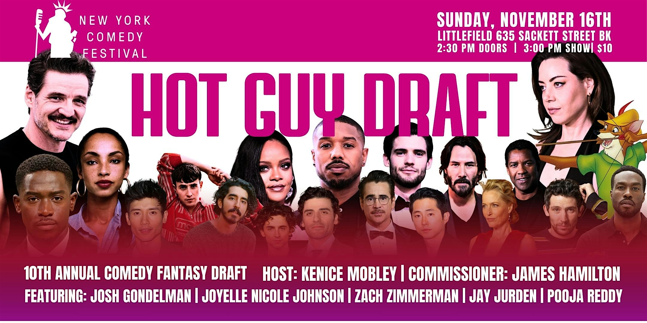 NYCF 2025: The 10th Annual Hot Guy Draft (A Comedy Fantasy Event) at littlefield – Brooklyn, NY