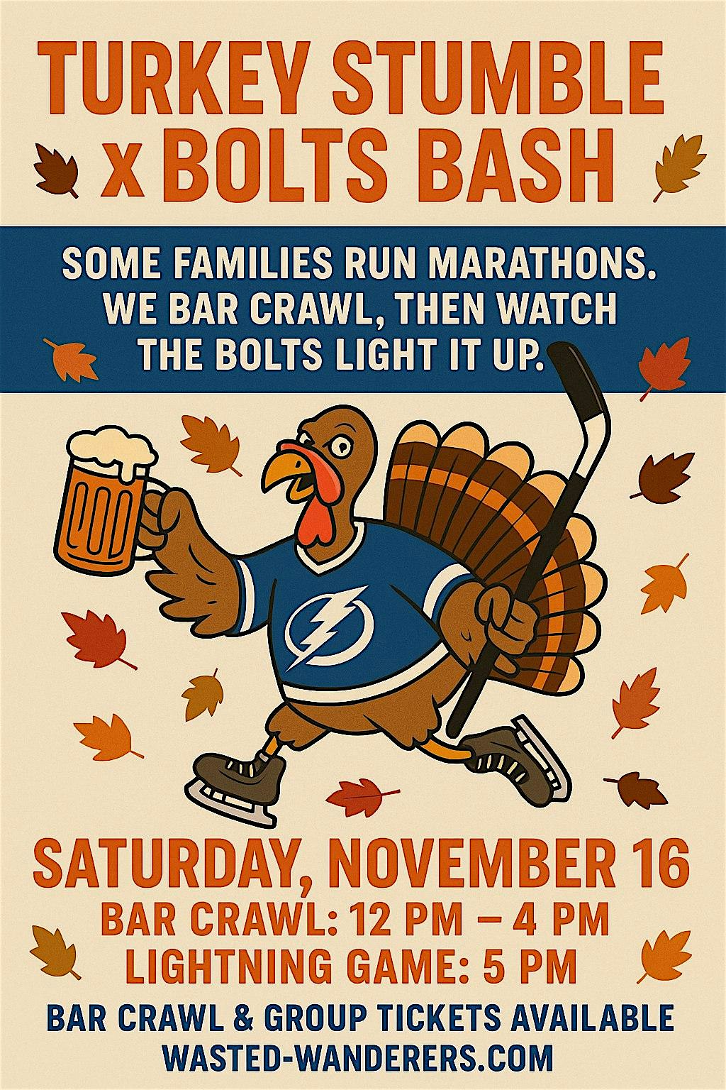 The Turkey Stumble Bar Crawl at Amalie Arena – Tampa, FL