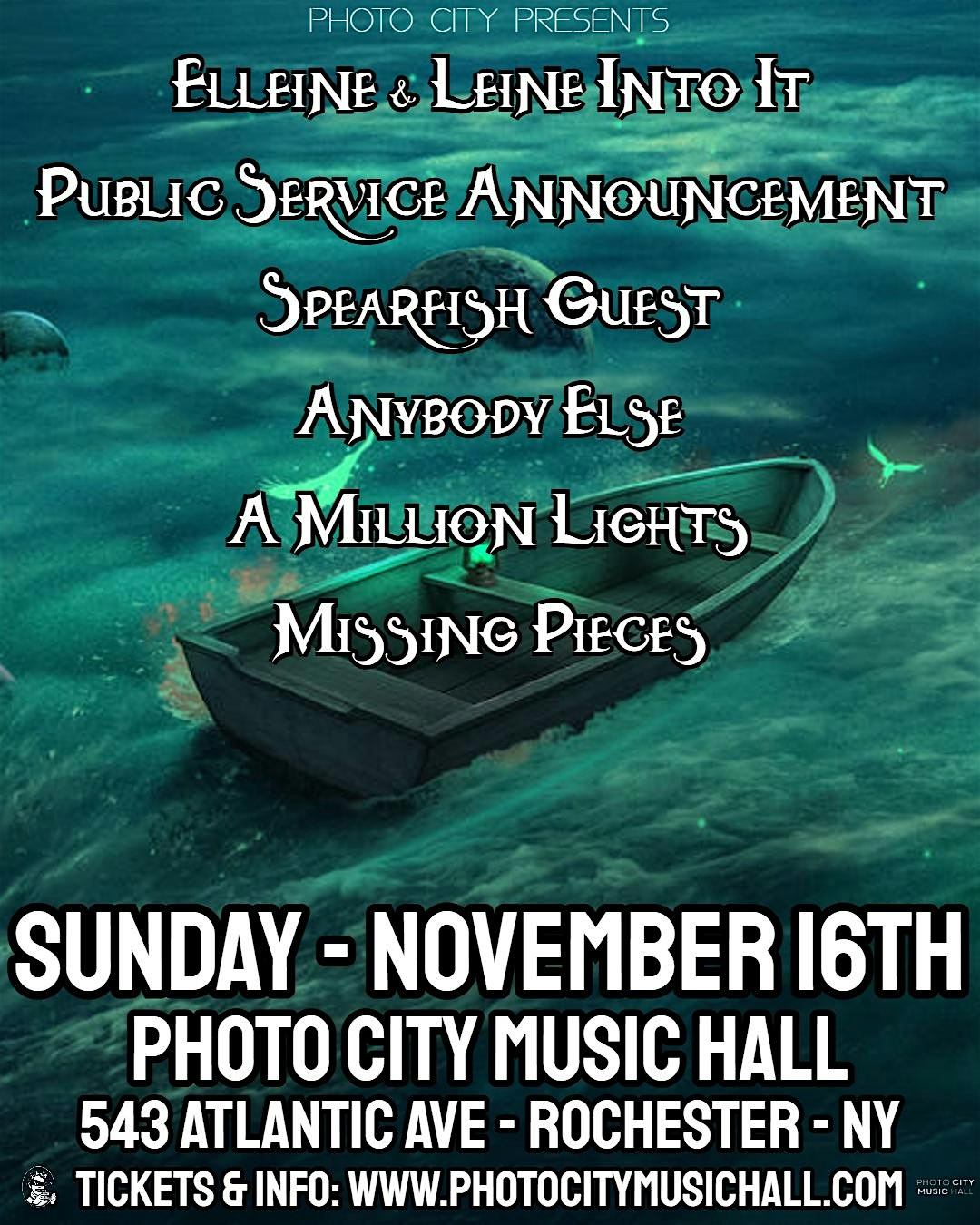 Missing Pieces, Public Service Announcement, Spearfish Guest, & more at Photo City Music Hall – Rochester, NY