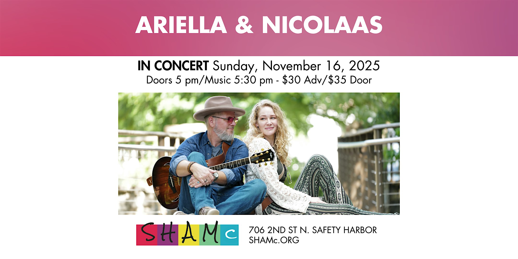 Ariella and Nicolaas In Concert at Safety Harbor Art And Music Center – Safety Harbor, FL