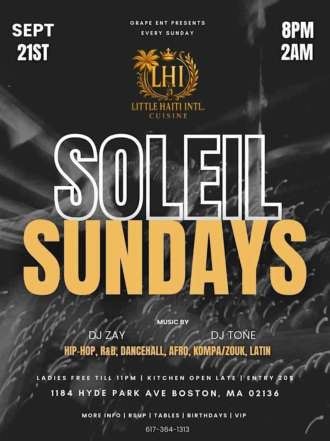 Soleil Sundays at Little Haiti International Cuisine – Boston, MA