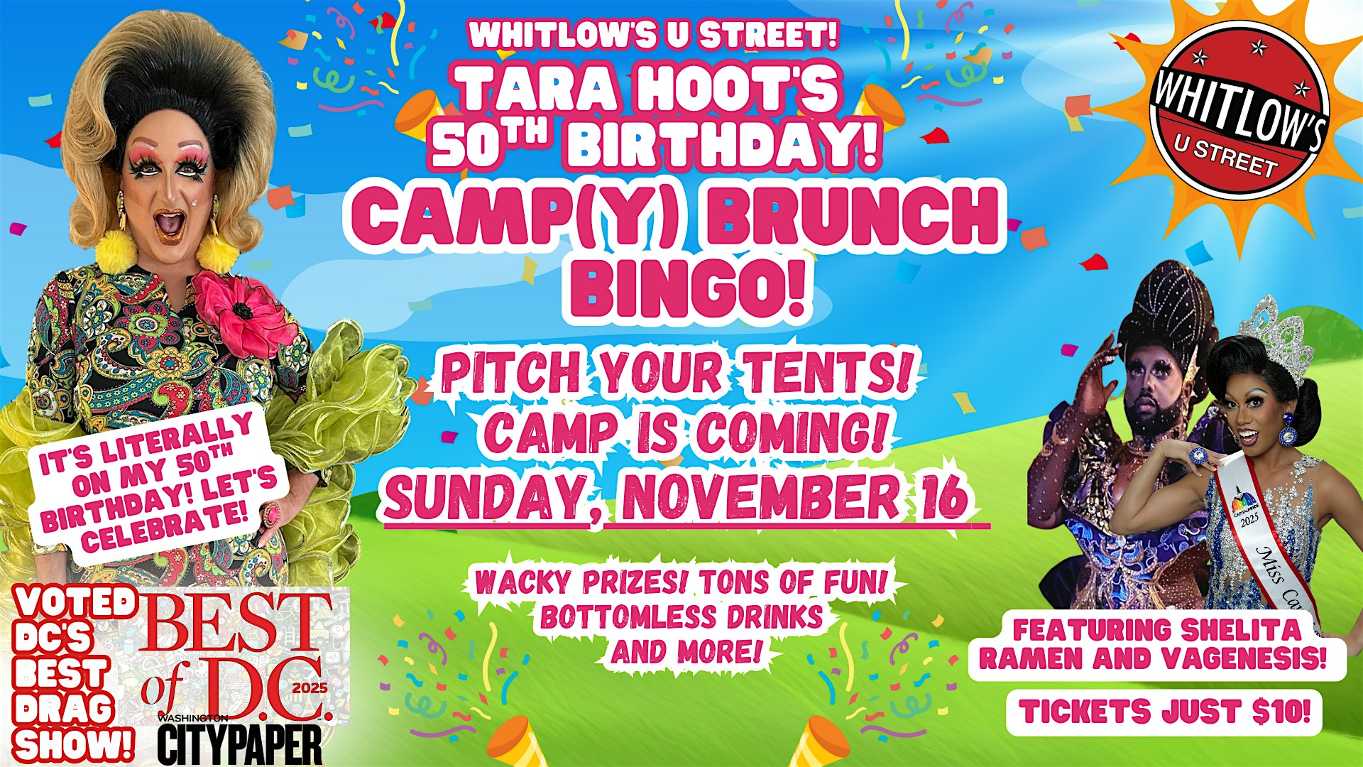 Tara Hoot’s Birthday Camp(y) Bingo Brunch at 901 U Street Northwest, Washington, DC, USA – Washington, DC