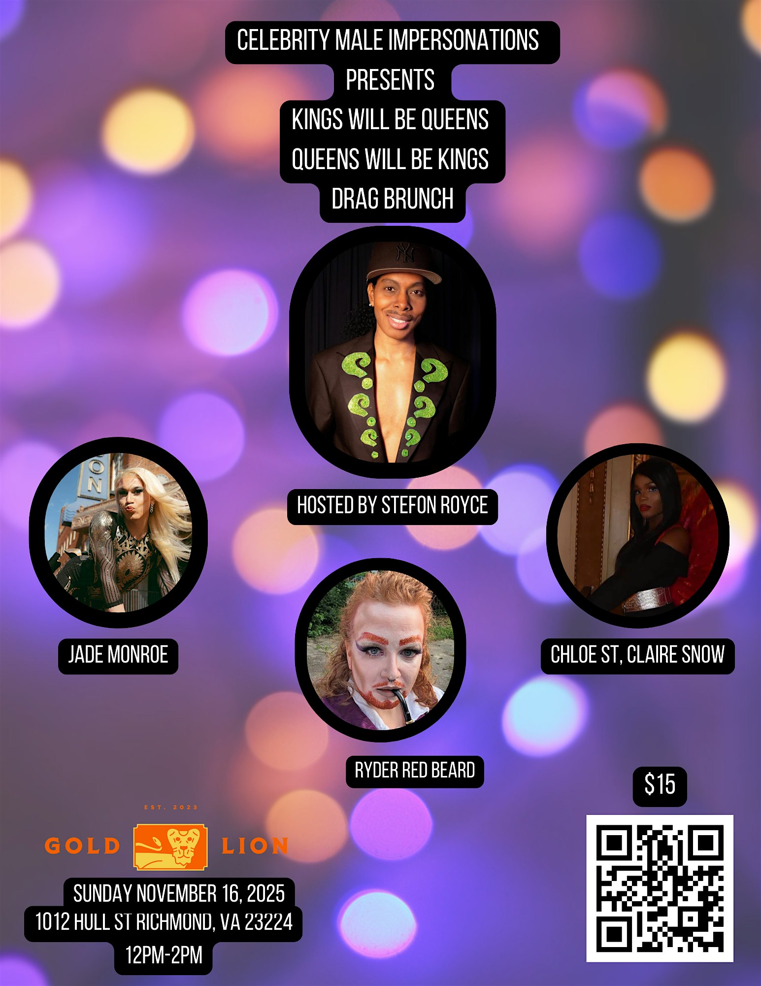 Kings will be Queens, Queens will be Kings Drag Brunch at Gold Lion Community Cafe – Richmond, VA