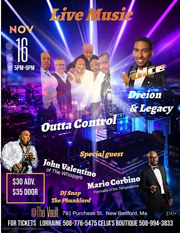 Outta Control // Dreion & Legacy from The Voice at The Vault Performing Arts Center & Pub – New Bedford, MA