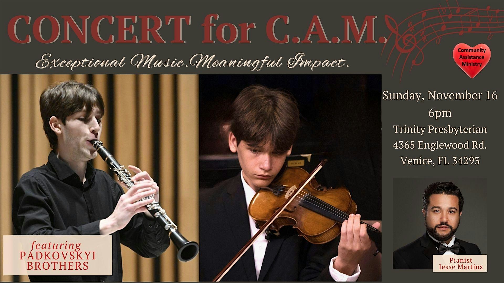 Concert for C.A.M. at Trinity Presbyterian Church – Venice, FL