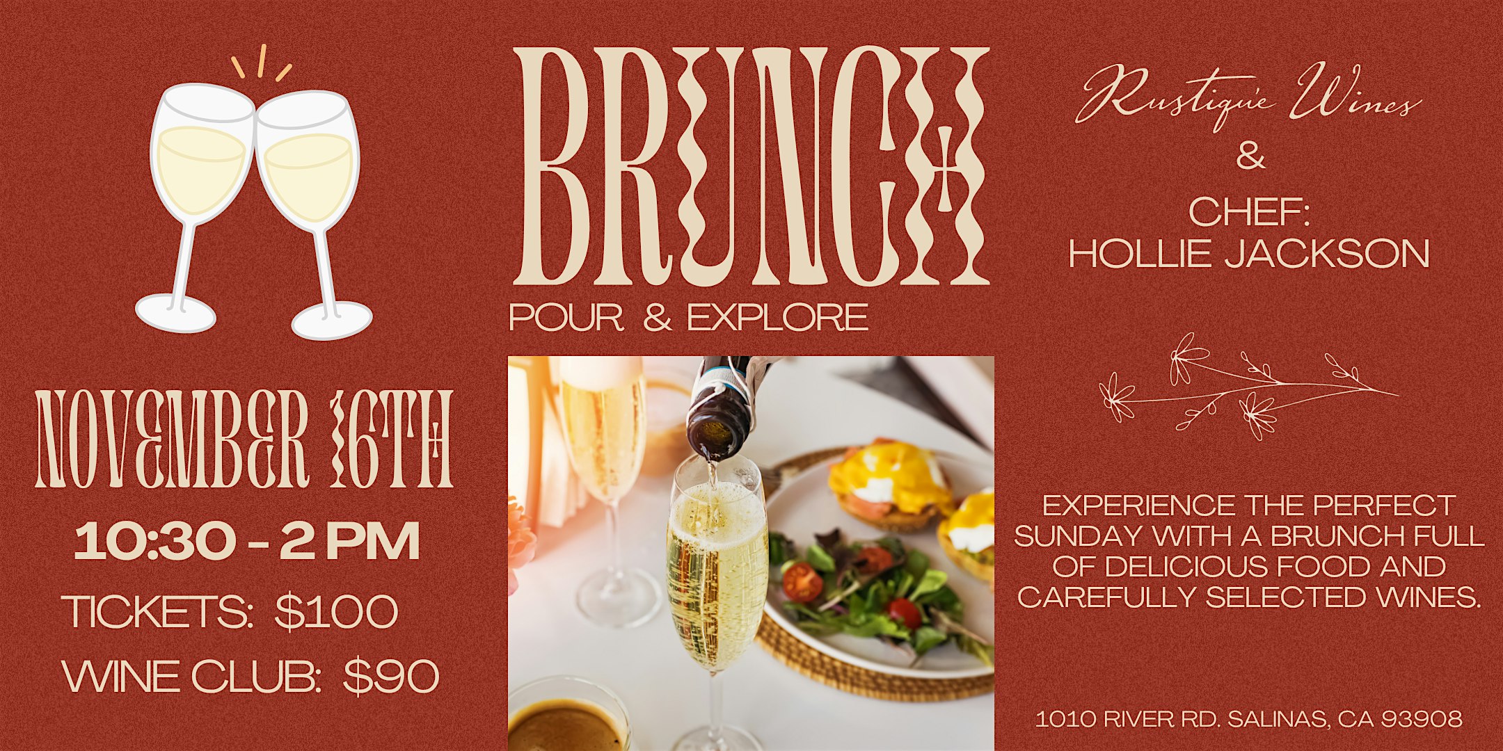 Pour & Explore Brunch at 1010 River Rd – Salinas, CA