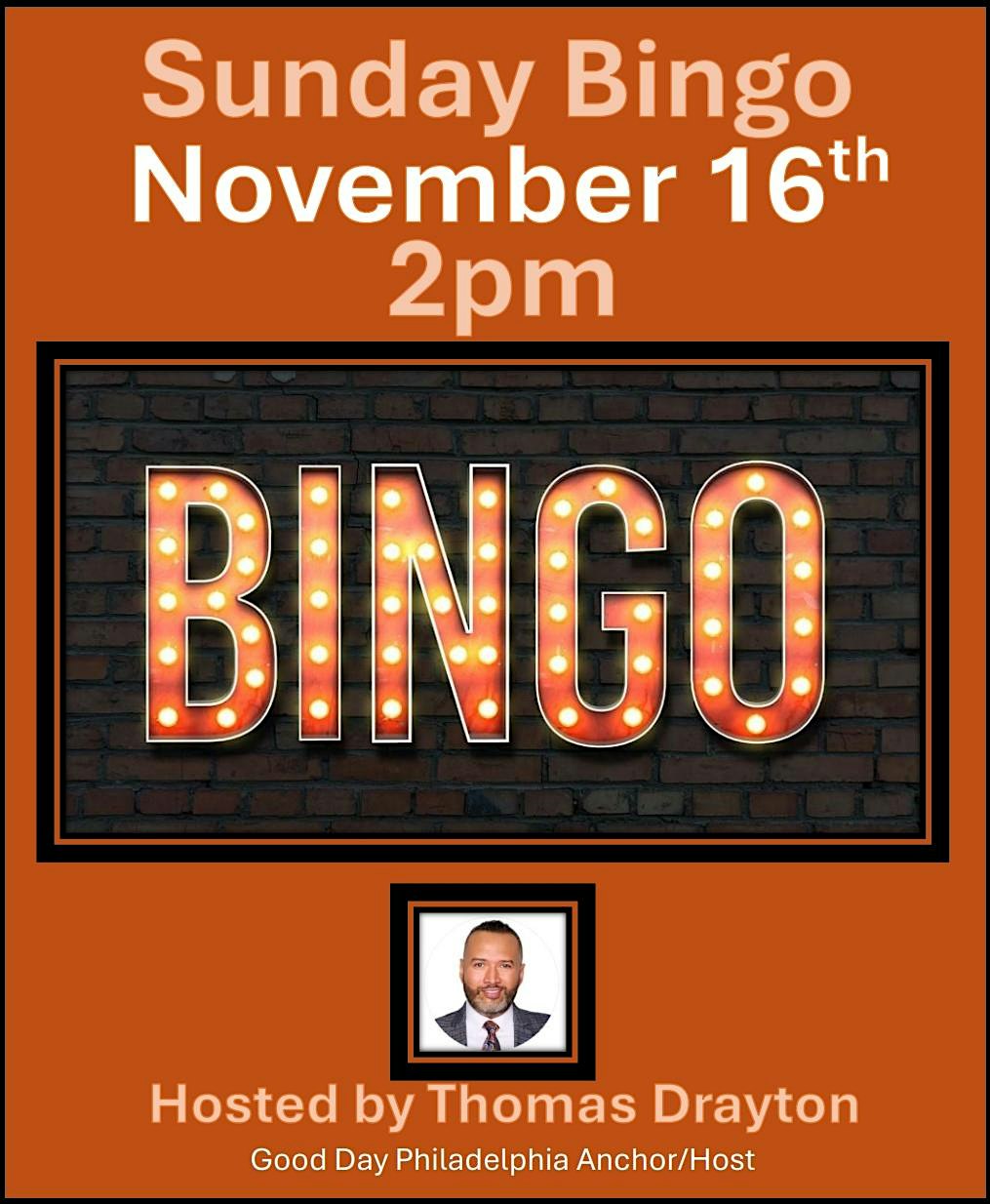 Sunday Bingo Hosted by Thomas Drayton Good Day Philadelphia at Woodstown Pub Off Main – Woodstown, NJ